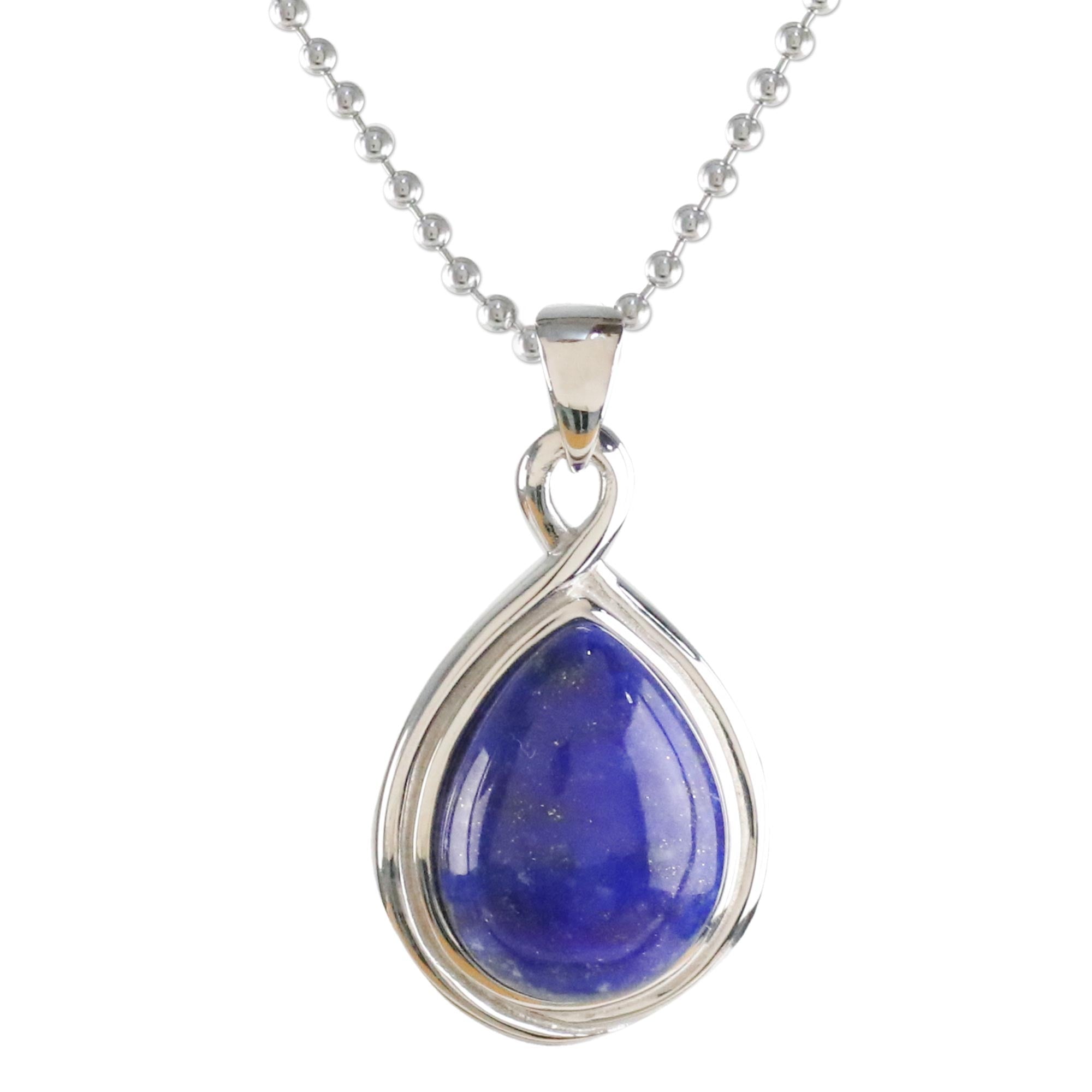 Premium Lapis Lazuli Pendant Necklace - Elegant Twist Design by Michael Krainer