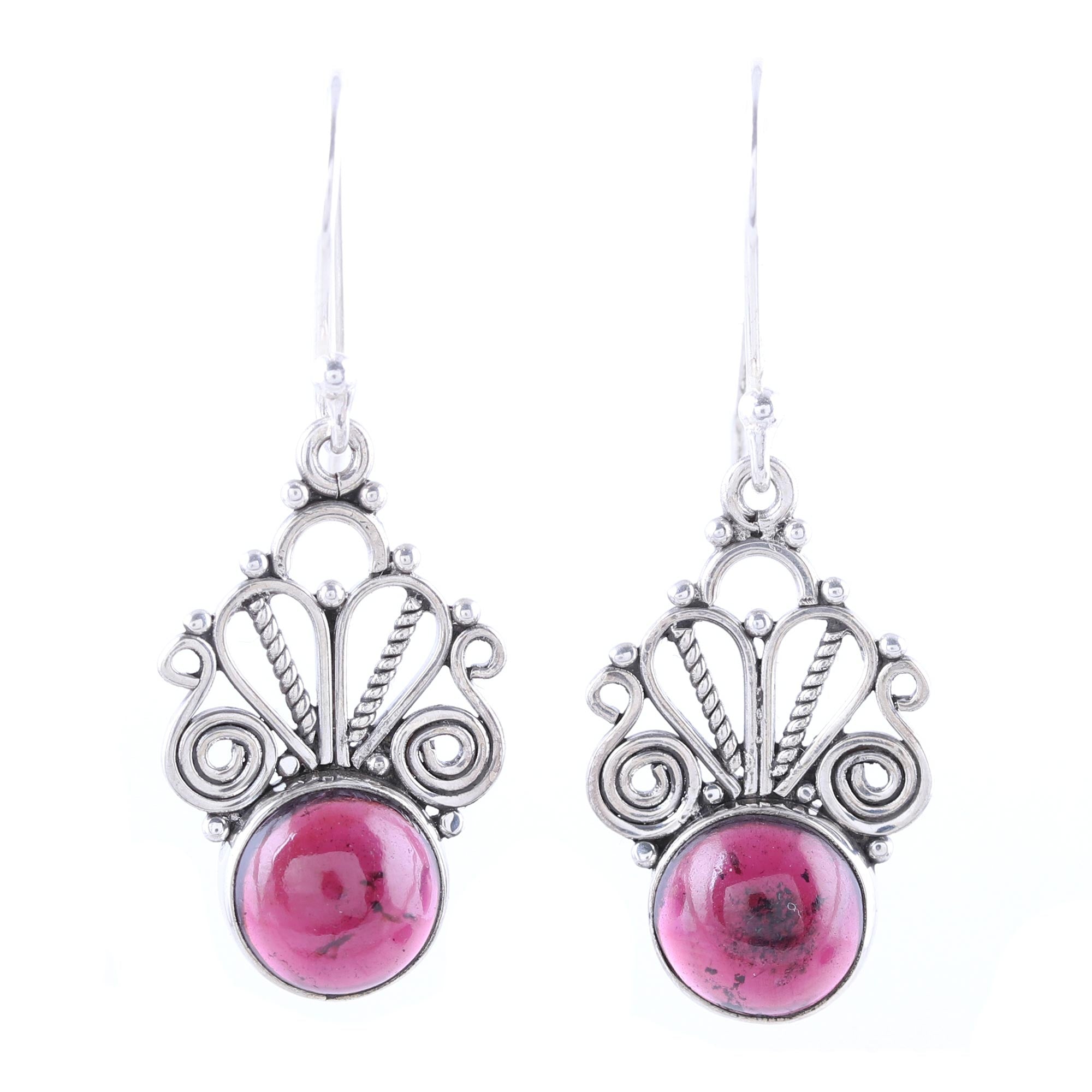 Premium Morning Princess Garnet Dangle Earrings – Handcrafted in India