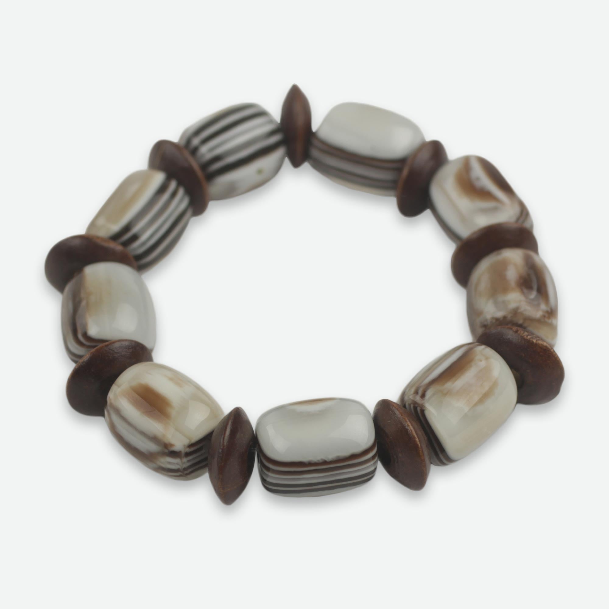 Premium Elikplim Eco-Friendly African Bracelet – Sustainable Wood & Recycled Beads