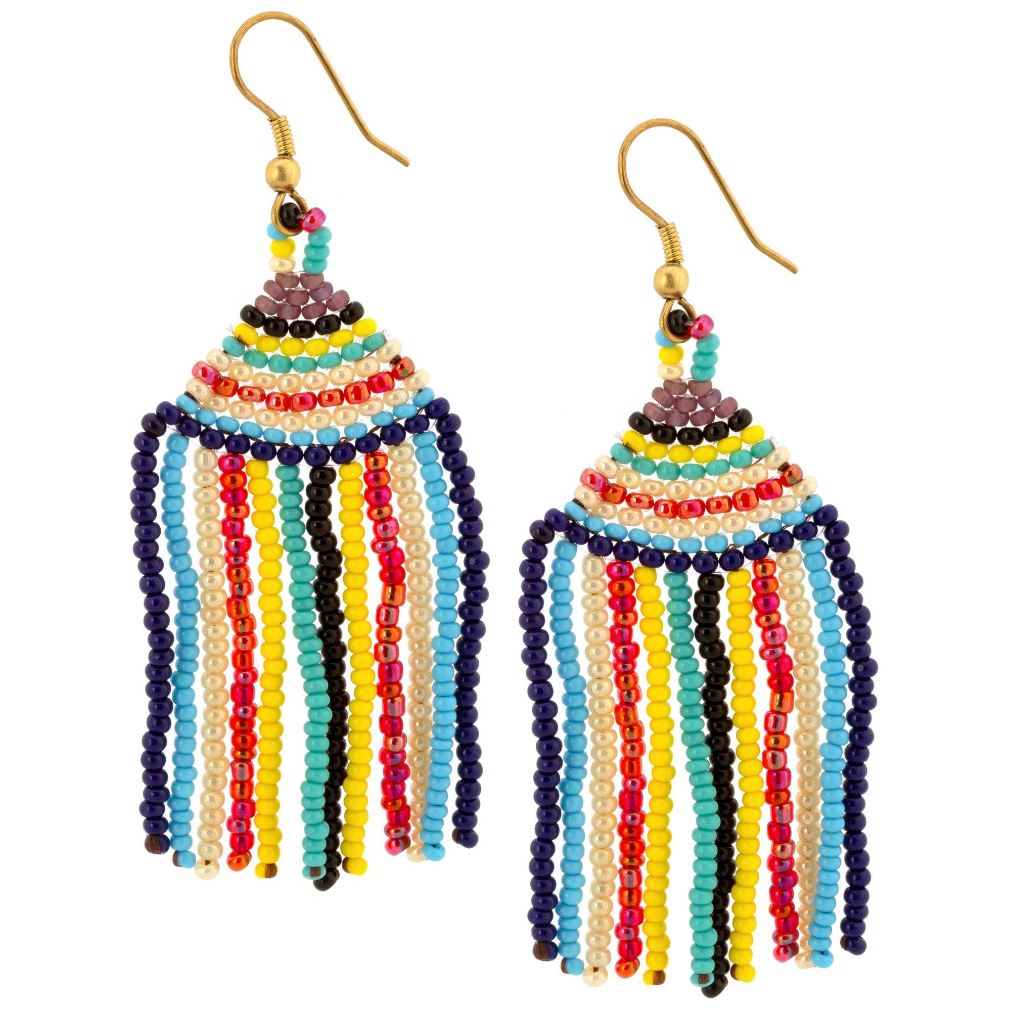 Premium Fringe Beaded Earrings - Handmade in Kenya