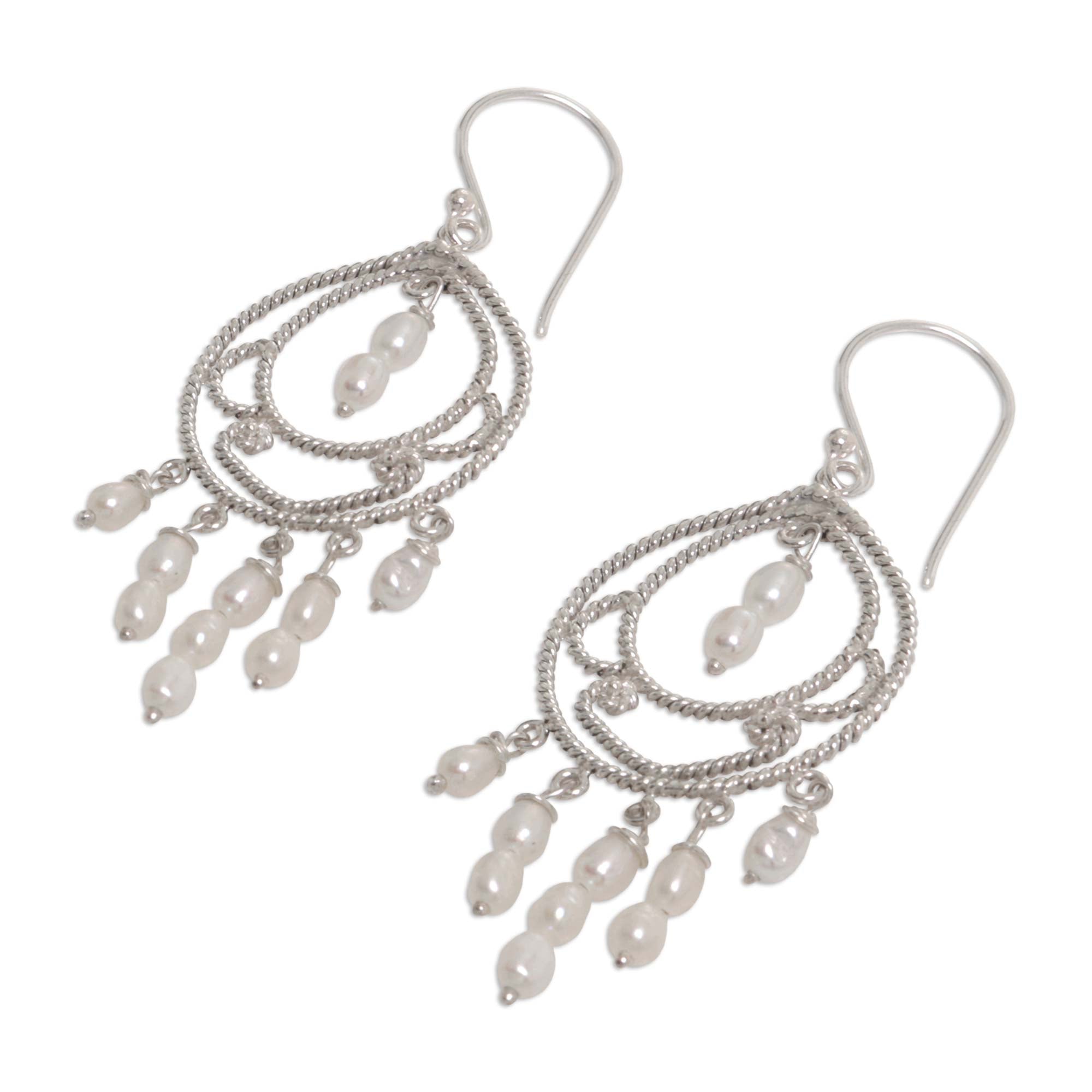 Premium Graceful Lady Pearl Chandelier Earrings