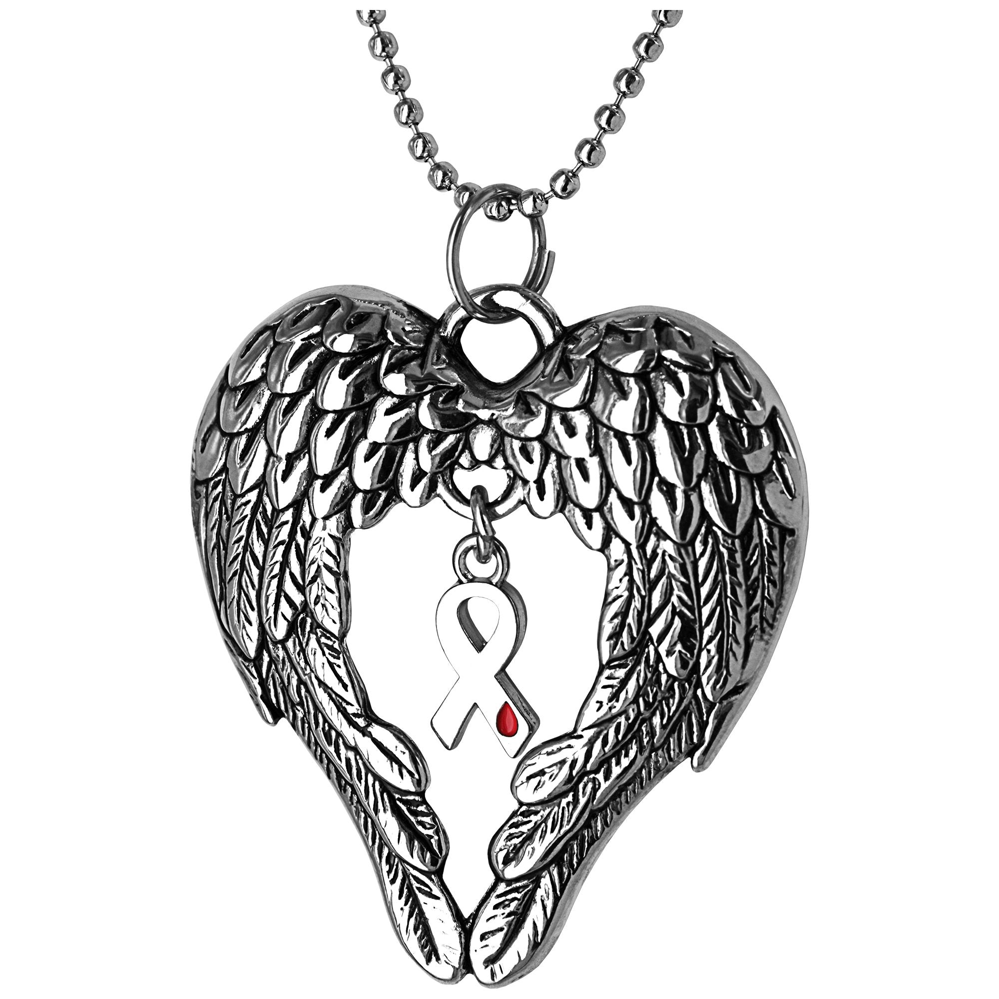 Premium Angel Wing Diabetes Awareness Necklace - Symbol of Hope & Support