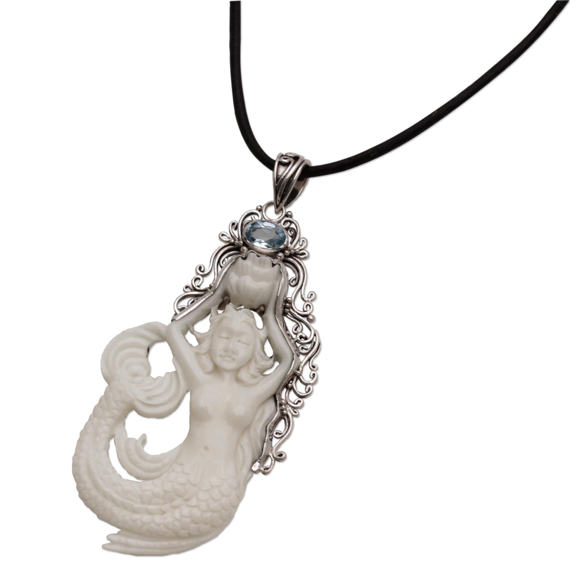 Premium Mermaid Fantasy Leather Pendant Necklace