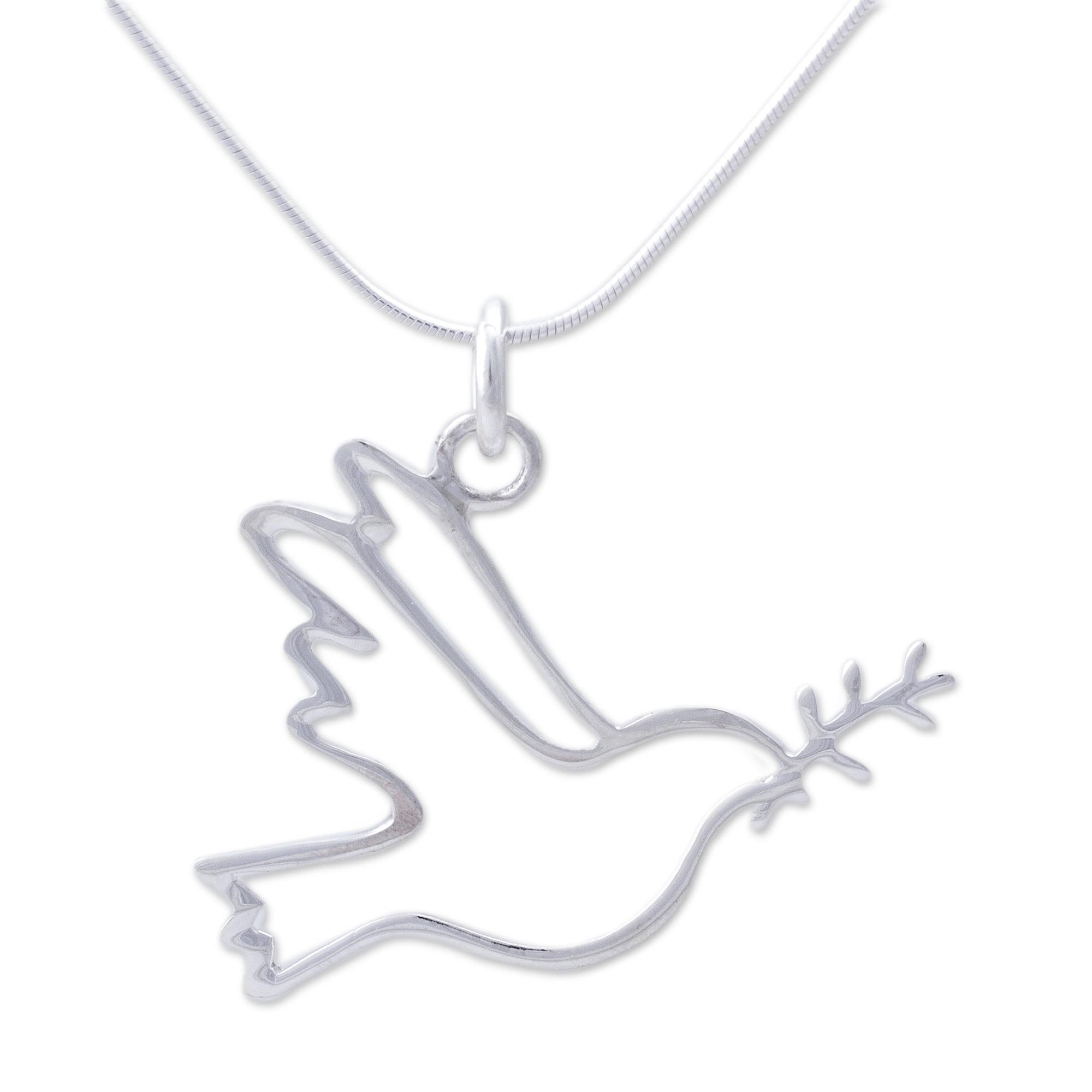 Premium Quechua Dove Sterling Silver Necklace - Handcrafted in Peru