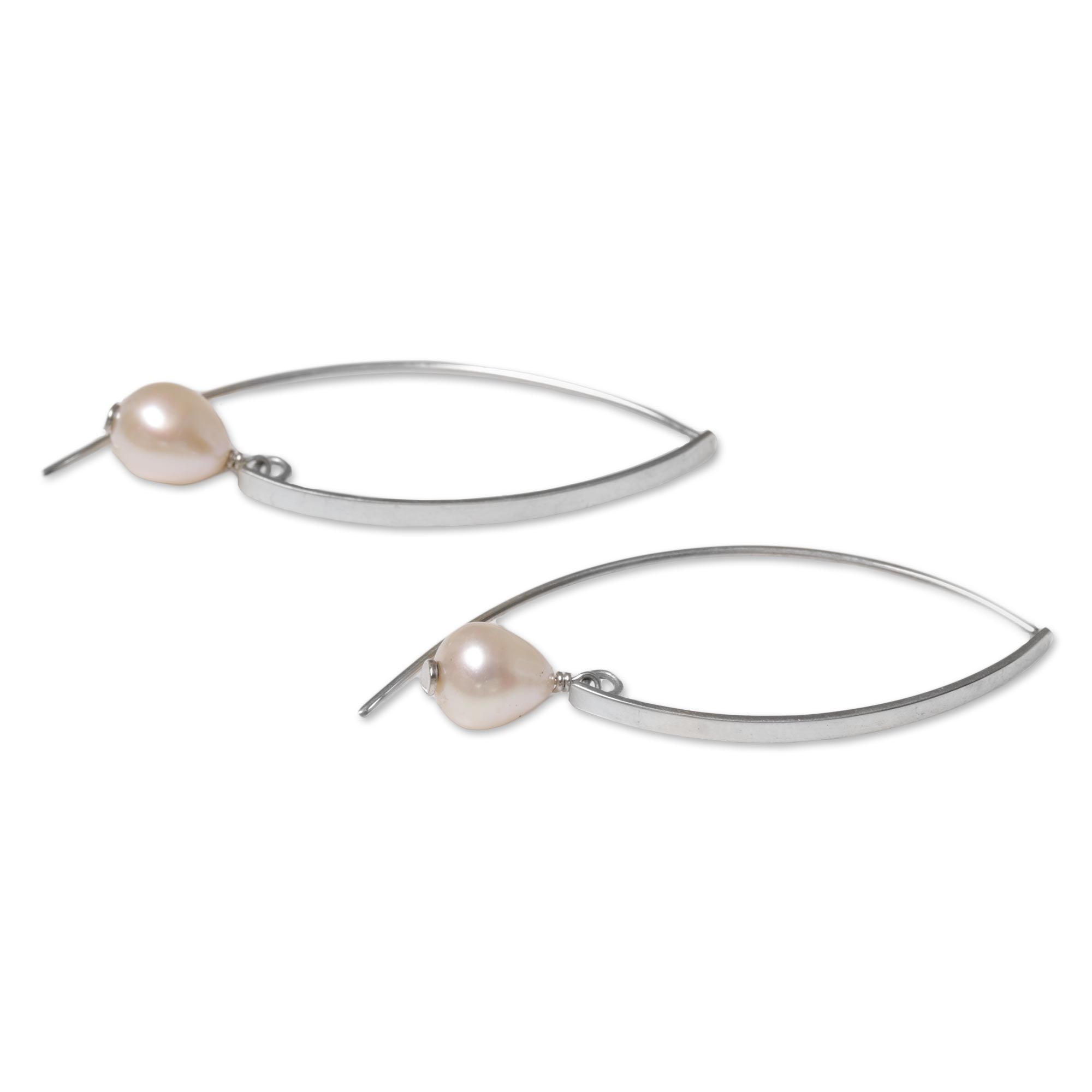 Premium Cultured Freshwater Pearl & Sterling Silver Drop Earrings