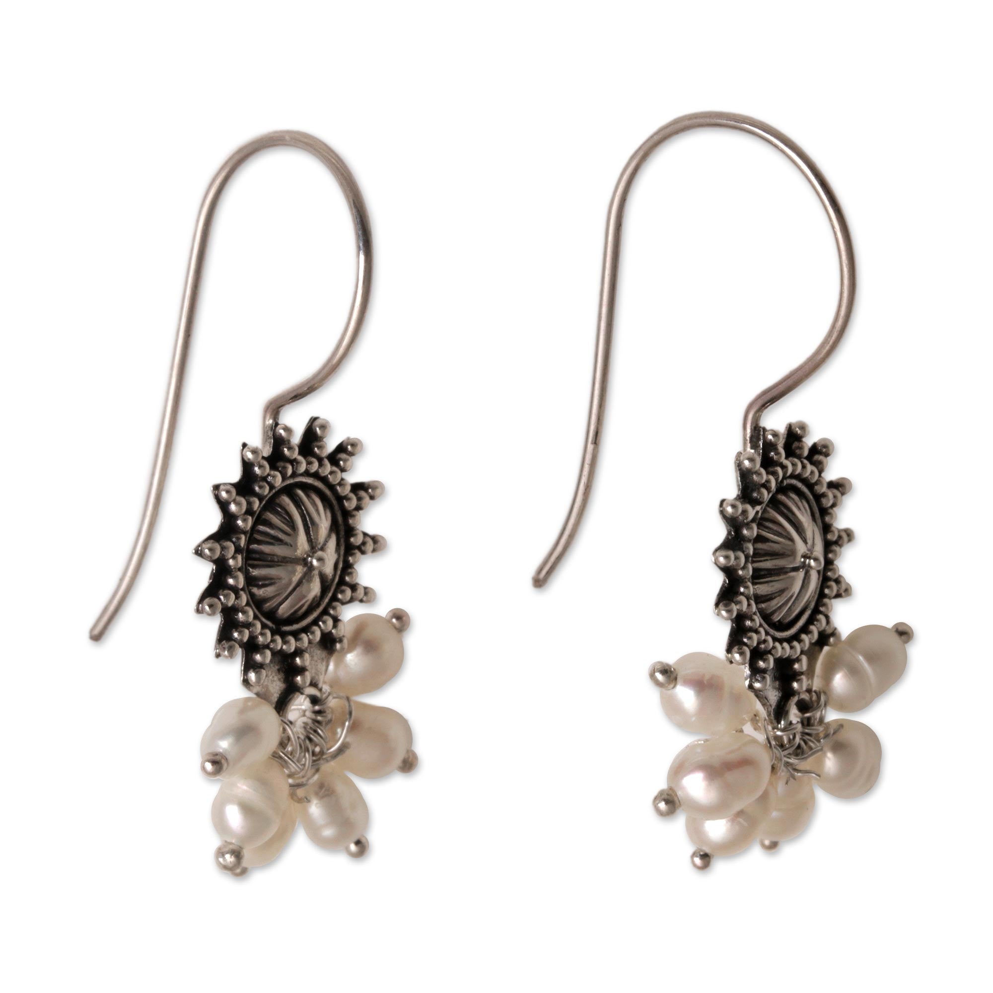 Premium Femme Fatale Handcrafted Sterling Silver & Pearl Earrings