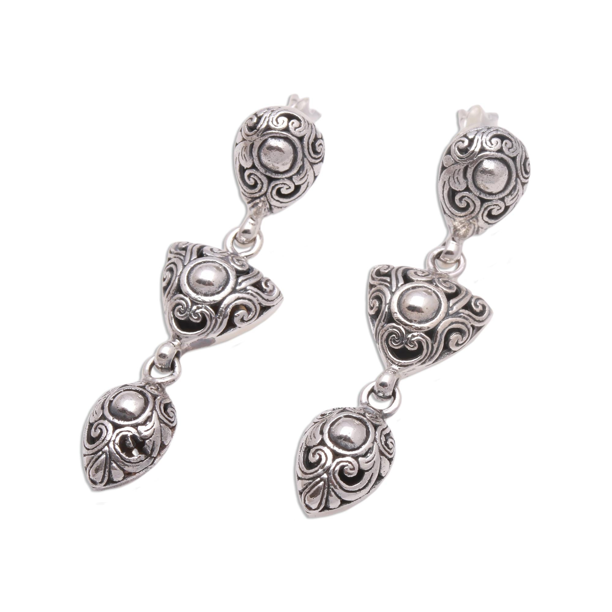 Premium Sterling Silver Swirl Dangle Earrings – Elegance Redefined