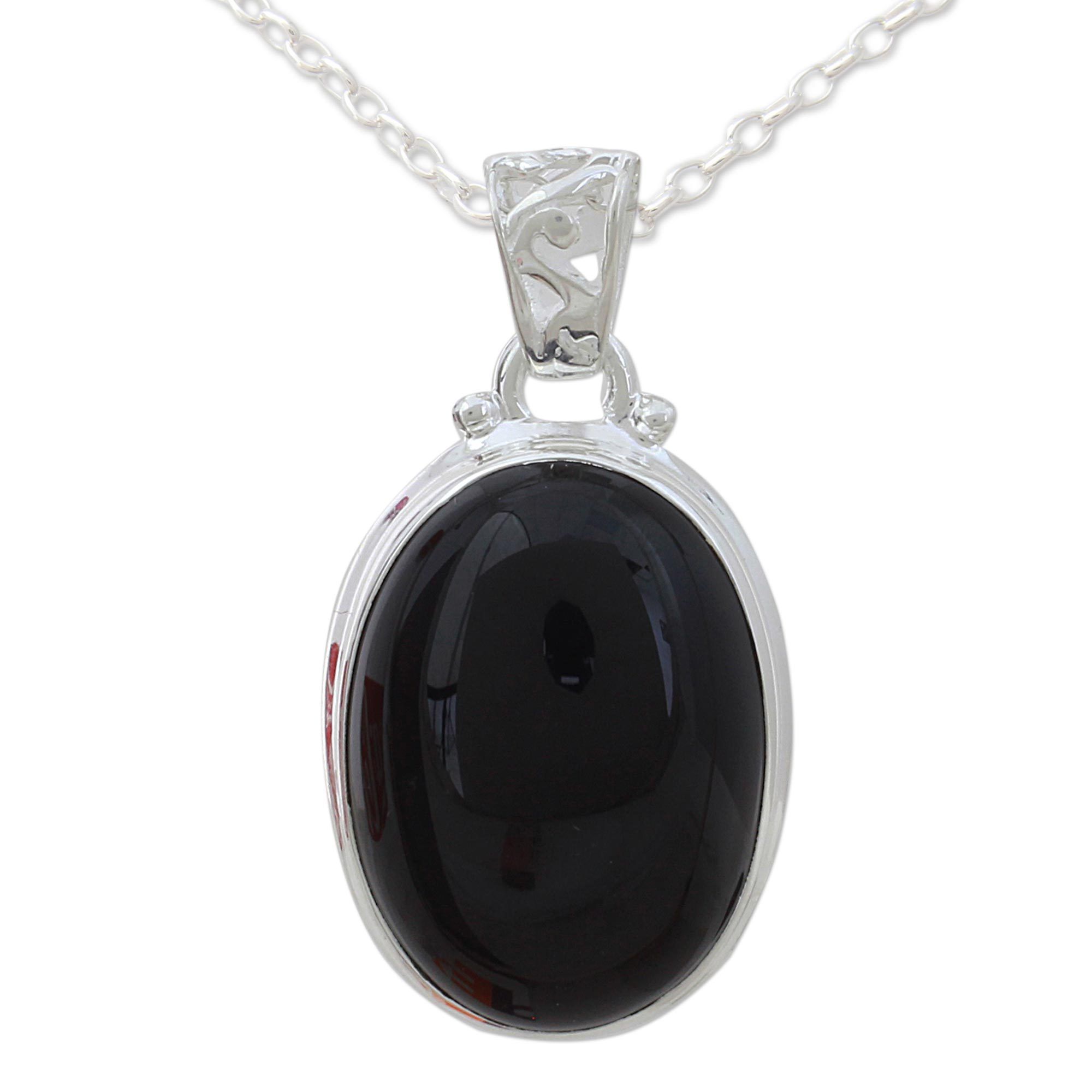 Premium Elegant Onyx Necklace - Handcrafted Sterling Silver Jewelry