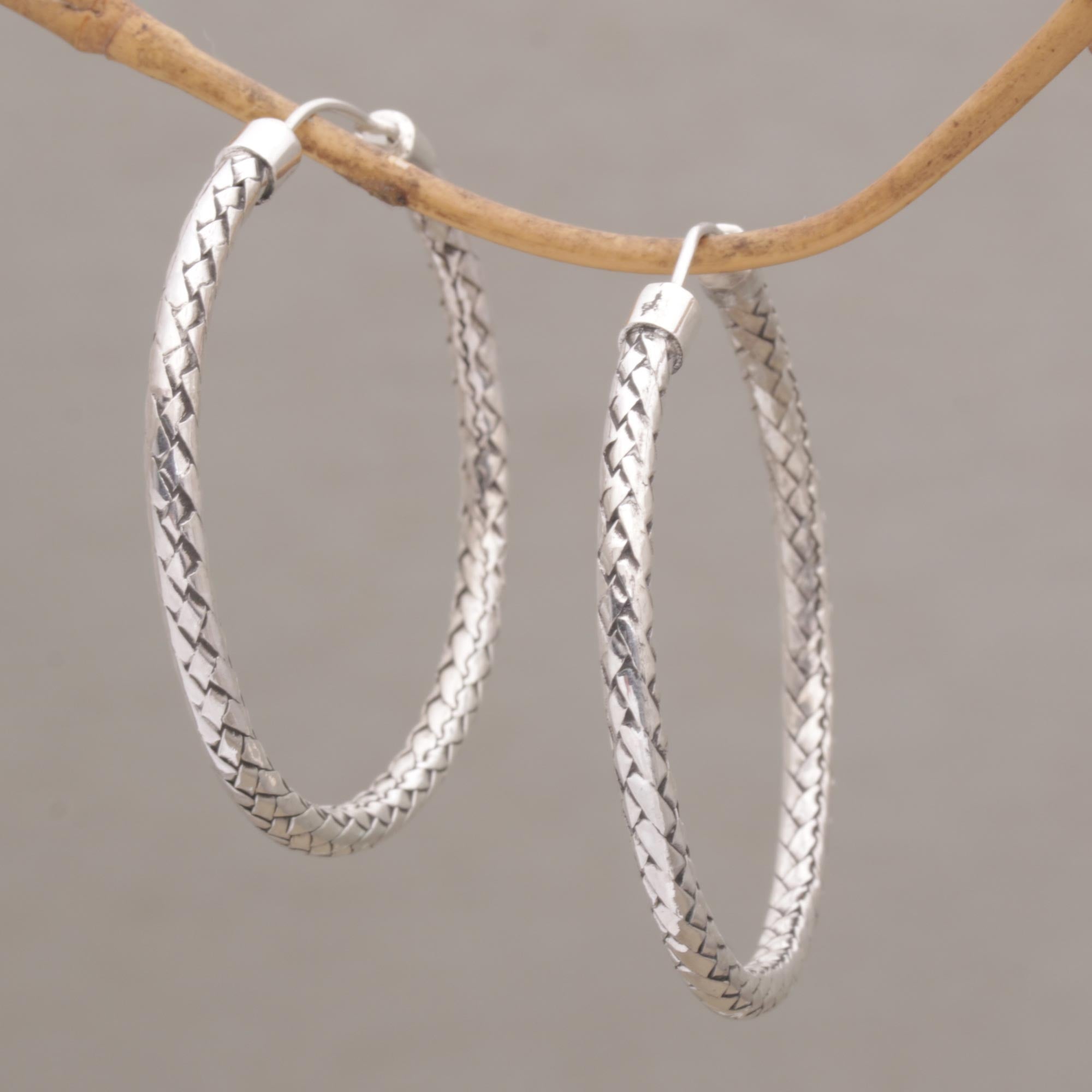 Premium Celuk Circles Silver Hoop Earrings - Everyday Elegance