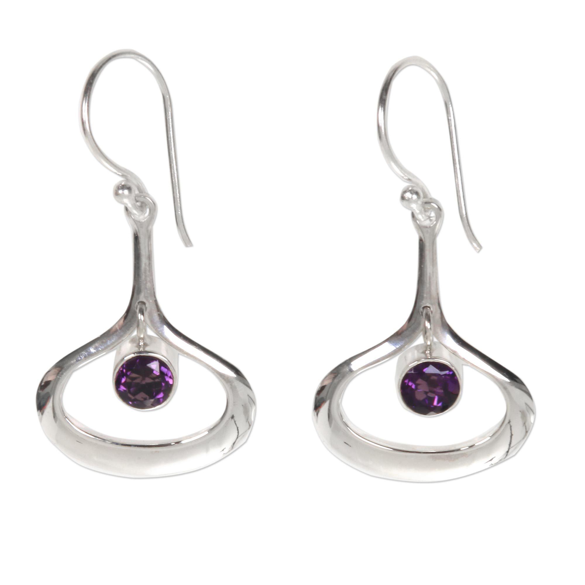 Premium Minimalist Amethyst Raindrop Earrings - Handcrafted Elegance