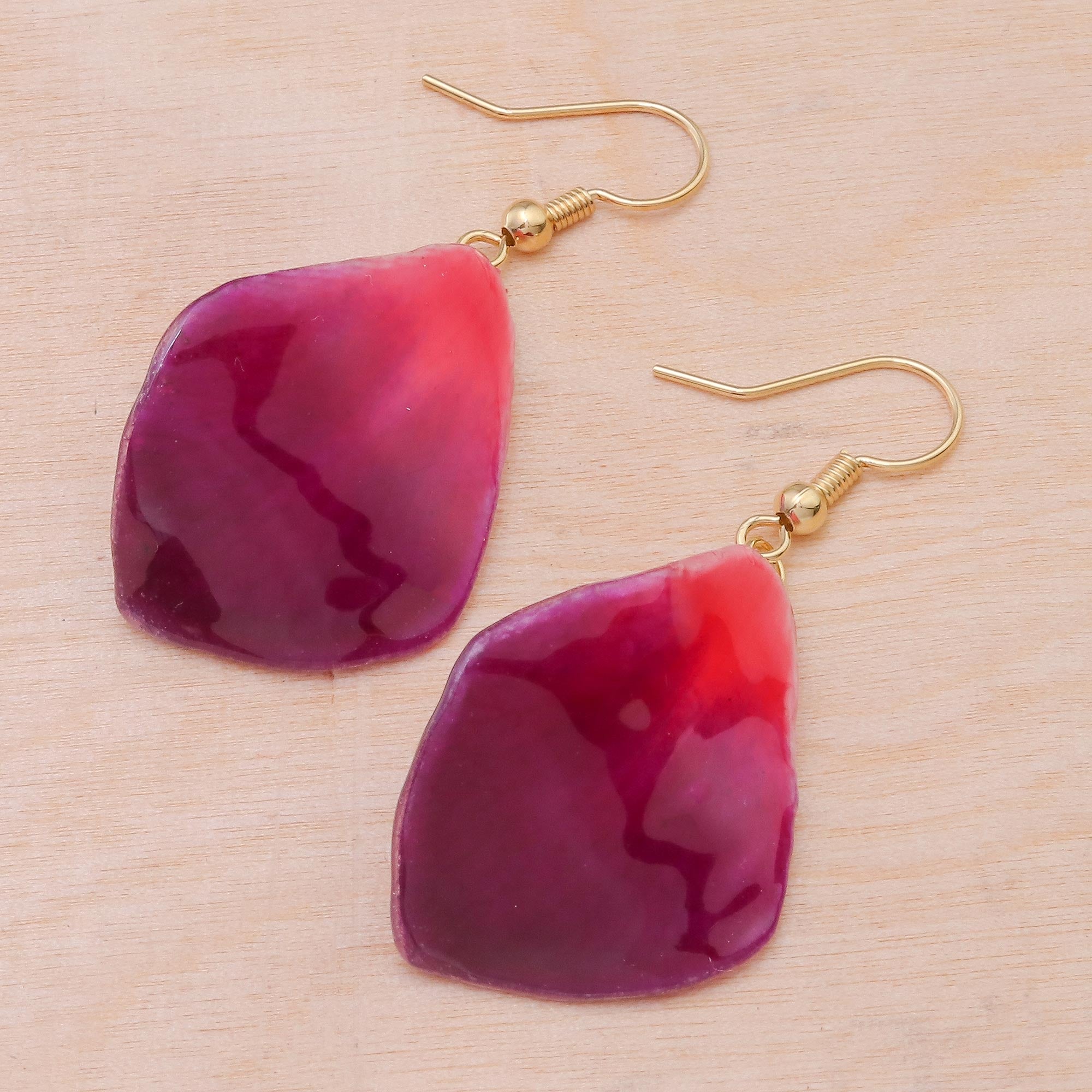 Premium Petal Rain Orchid Dangle Earrings – Magenta Elegance