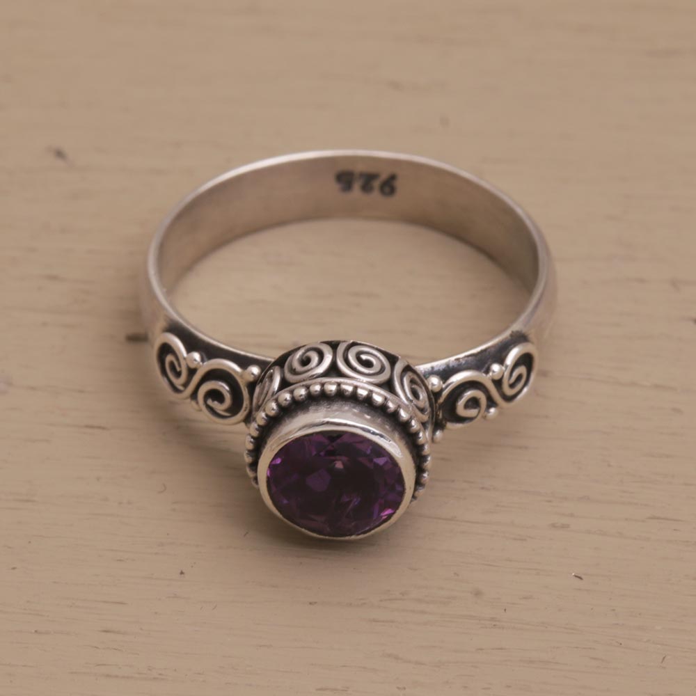 Premium Amethyst Crown Ring - Handcrafted Sterling Silver Jewelry