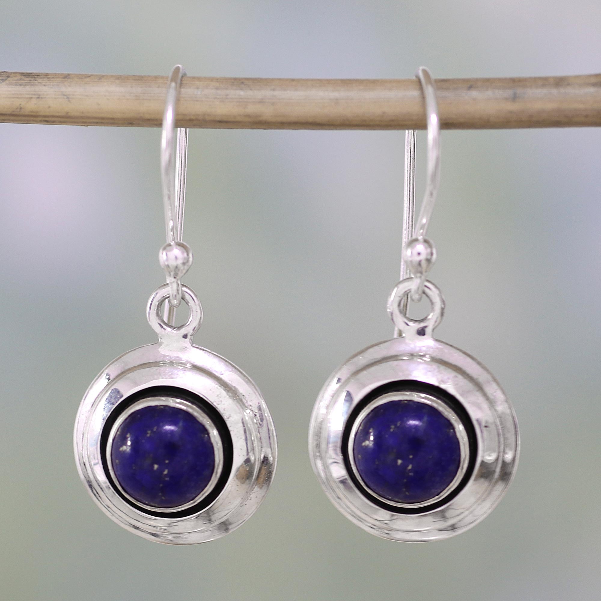 Premium Midnight Lapis Lazuli Sterling Silver Dangle Earrings