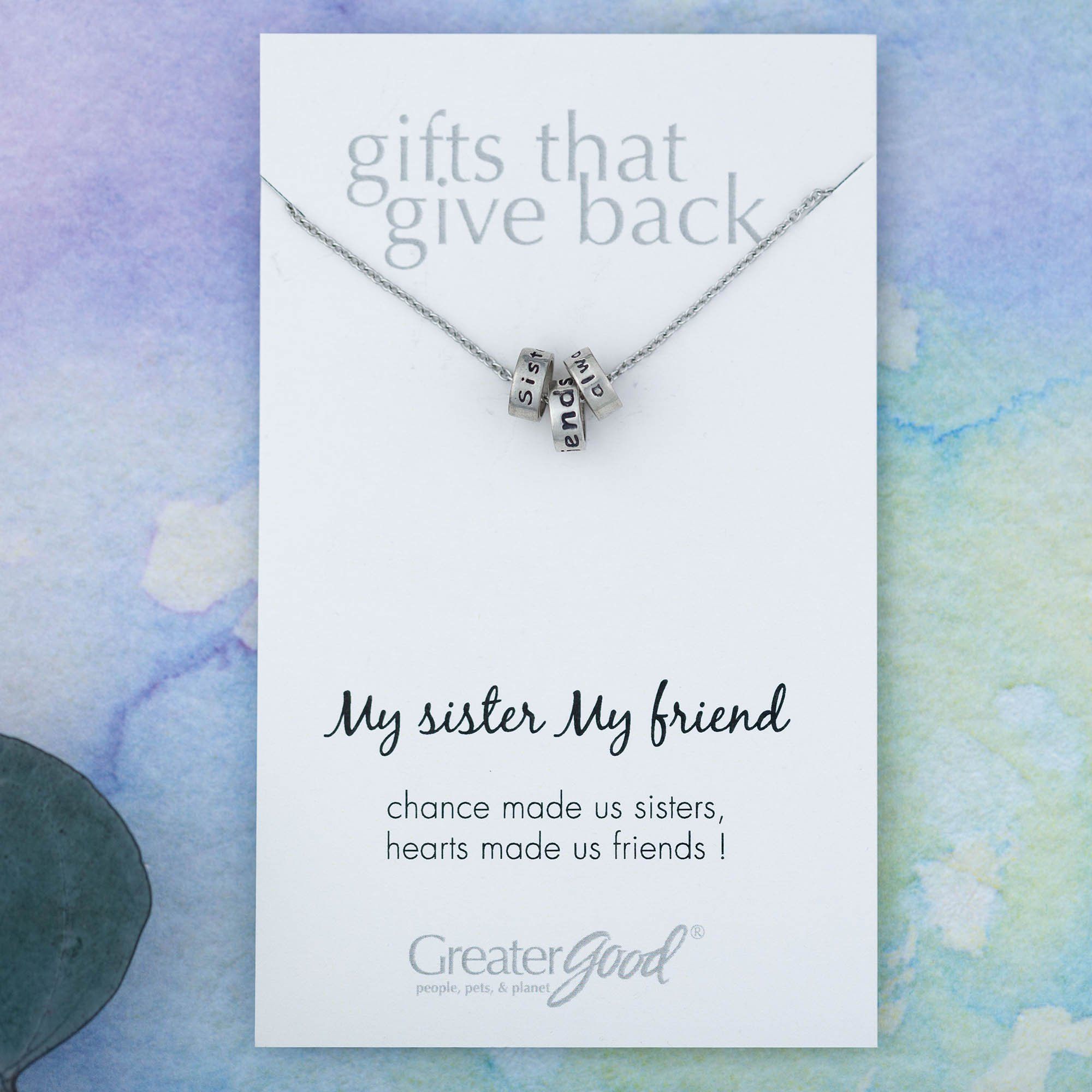 Premium Sisters & Friends Forever Necklace - Pewter