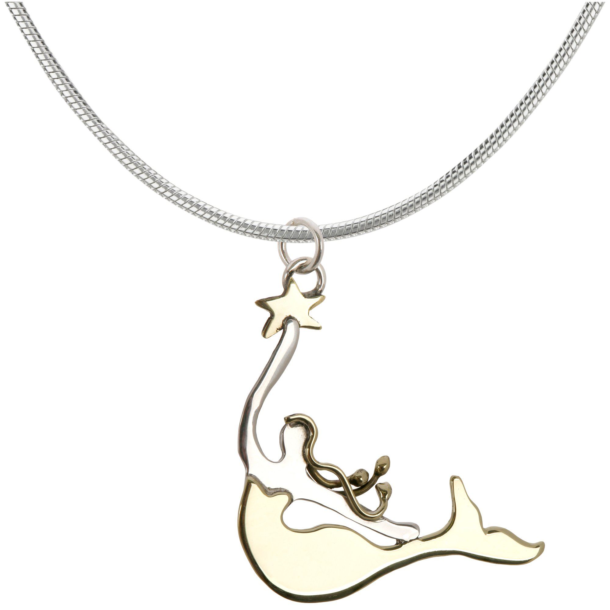 Premium Sterling & Brass Mermaid Necklace - Handcrafted Fair Trade Jewelry