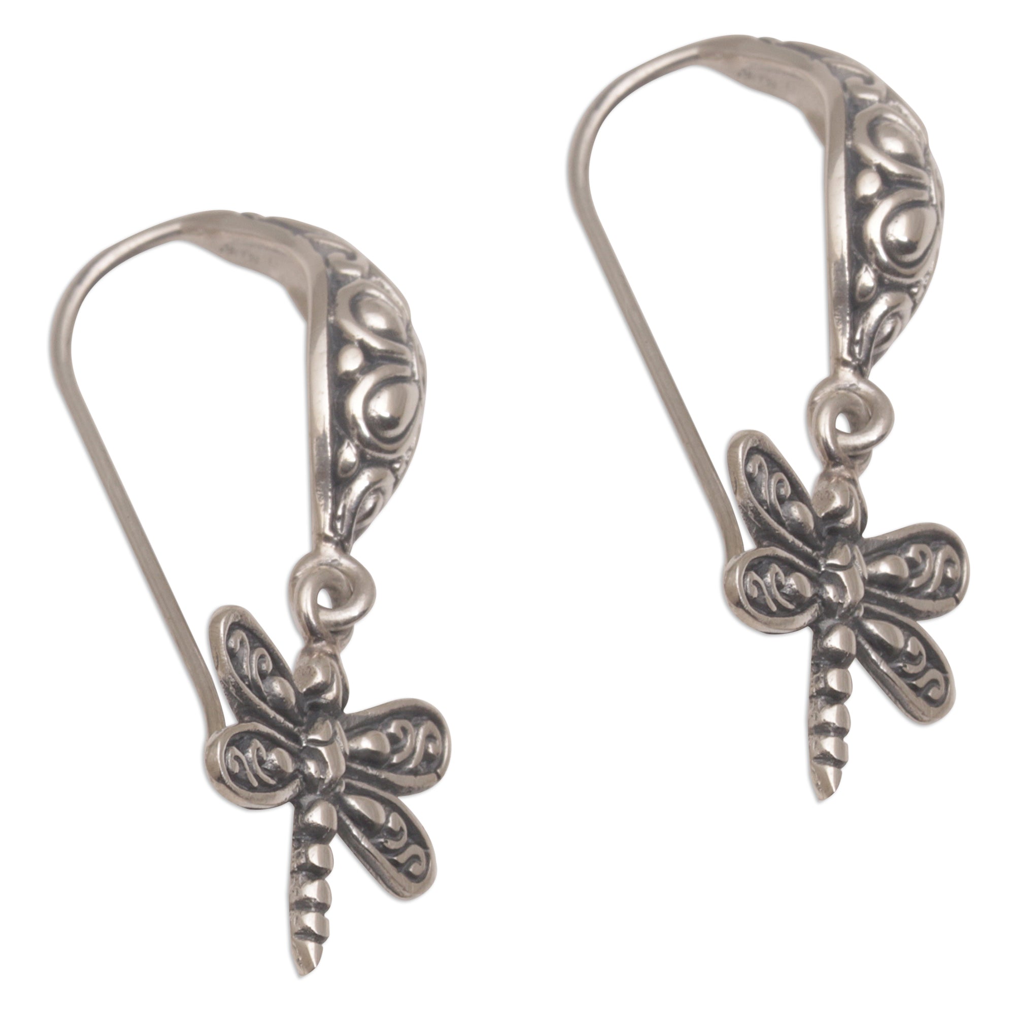 Premium Dragonfly Delight Sterling Silver Dangle Earrings