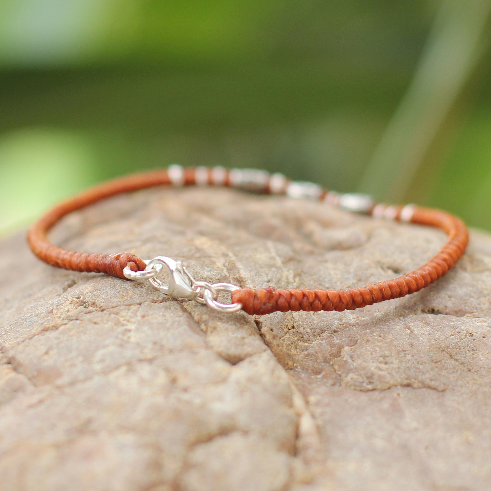 Premium Bamboo Sterling Silver Bracelet - Handcrafted Thai Artisan Jewelry