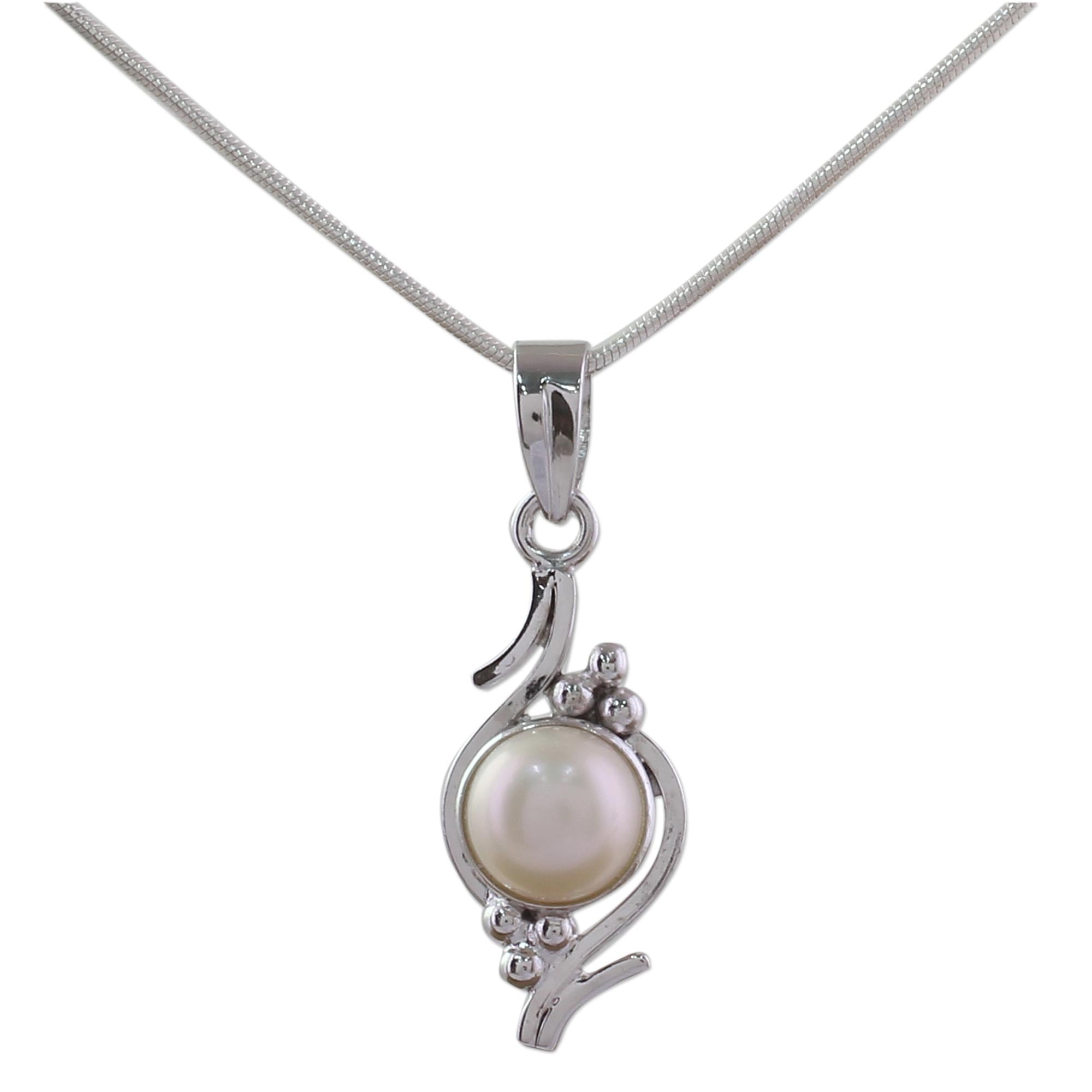 Premium Sterling Silver Lightning Cloud Pearl Necklace - Bridal Elegance