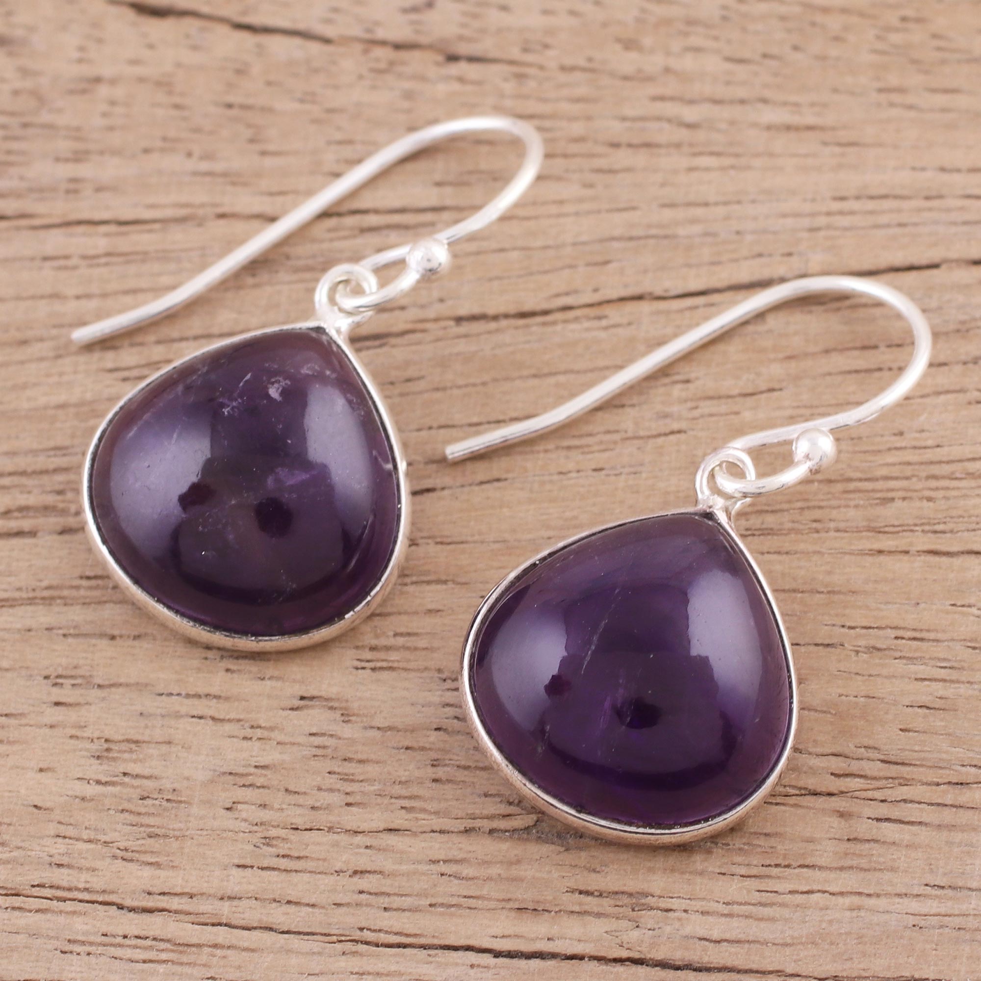 Premium Dancing Soul Amethyst Dangle Earrings - Handcrafted Elegance