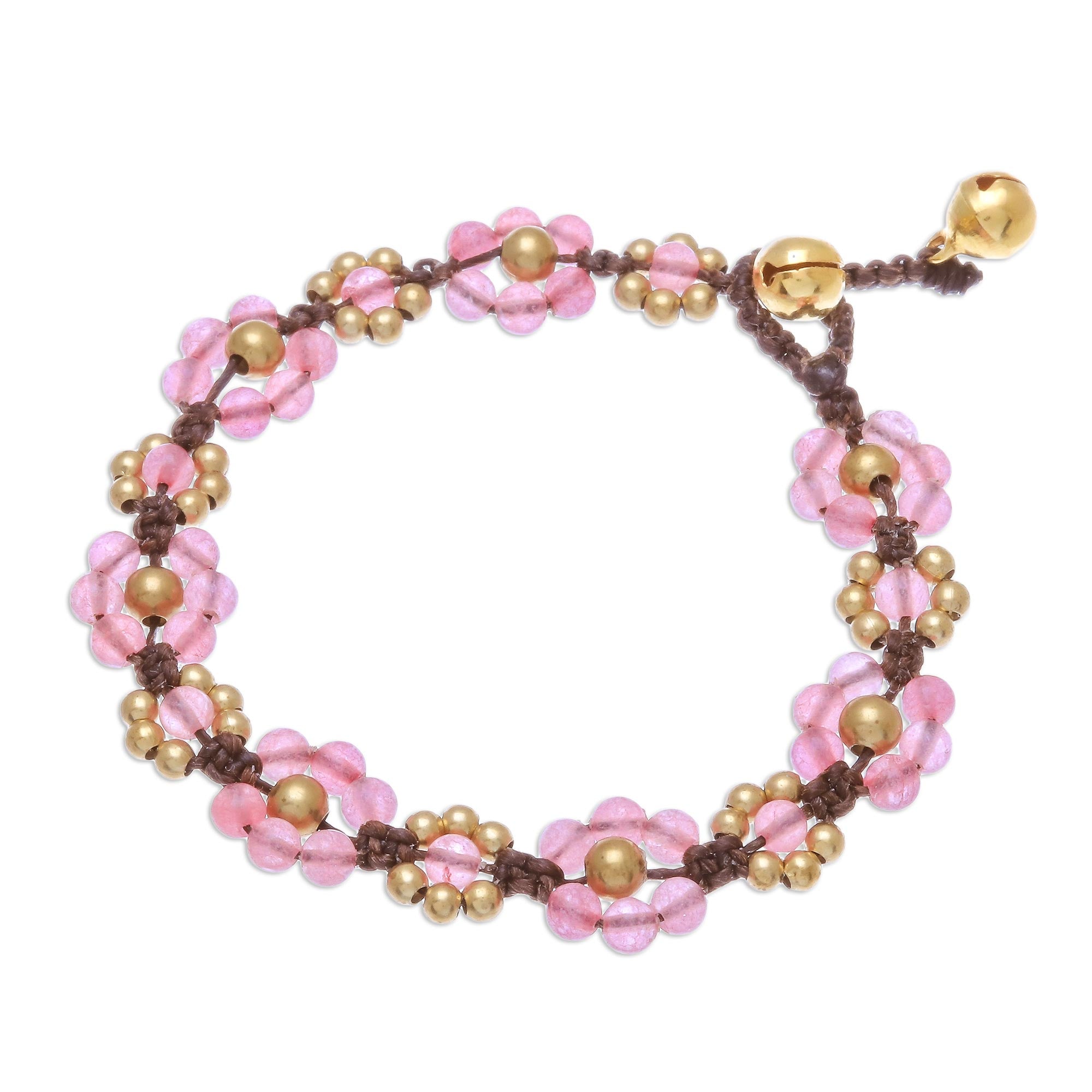 Premium Blooming Love Pink Quartz Macrame Bracelet - Handcrafted in Thailand