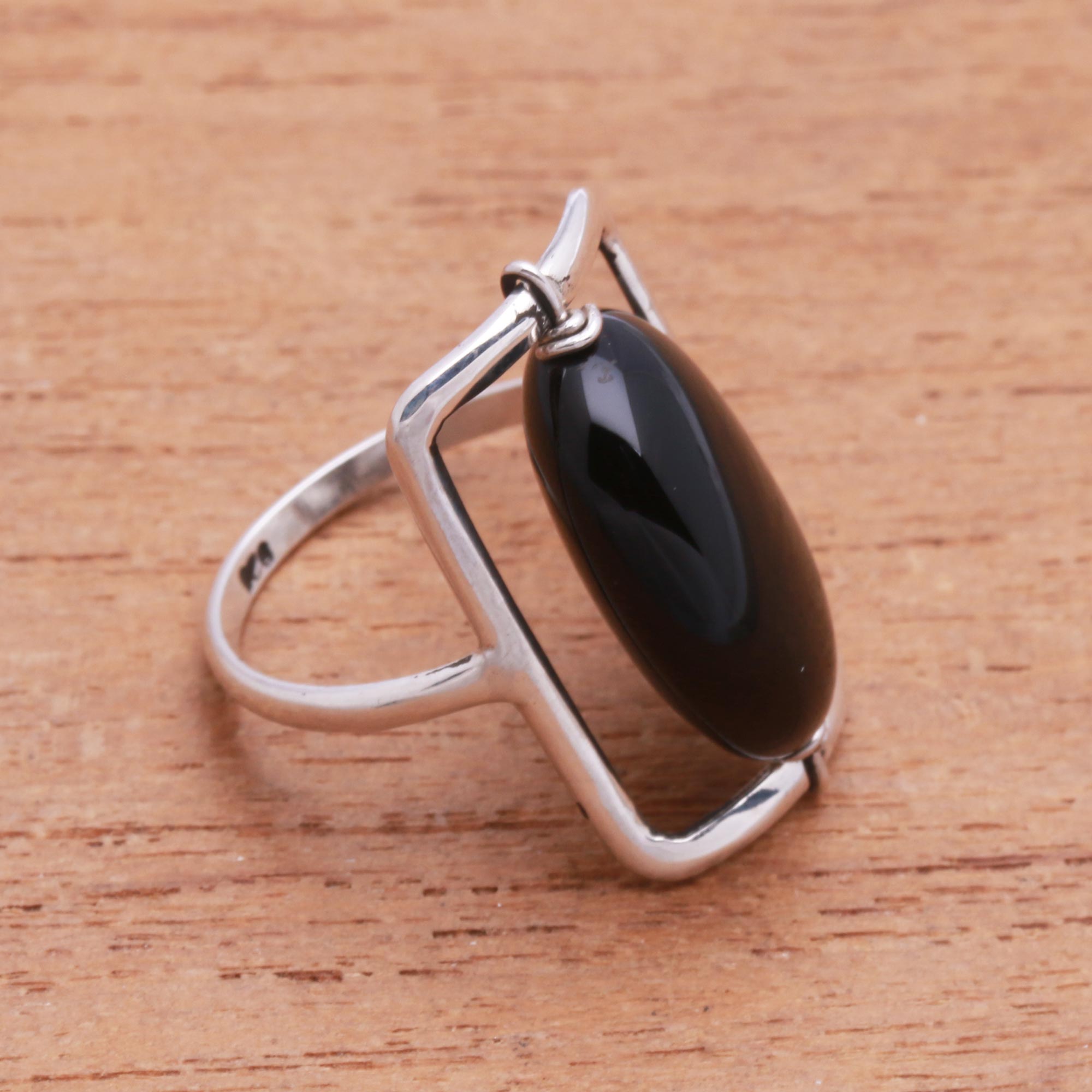 Premium Deep Soul Black Onyx Ring – Handcrafted in Bali