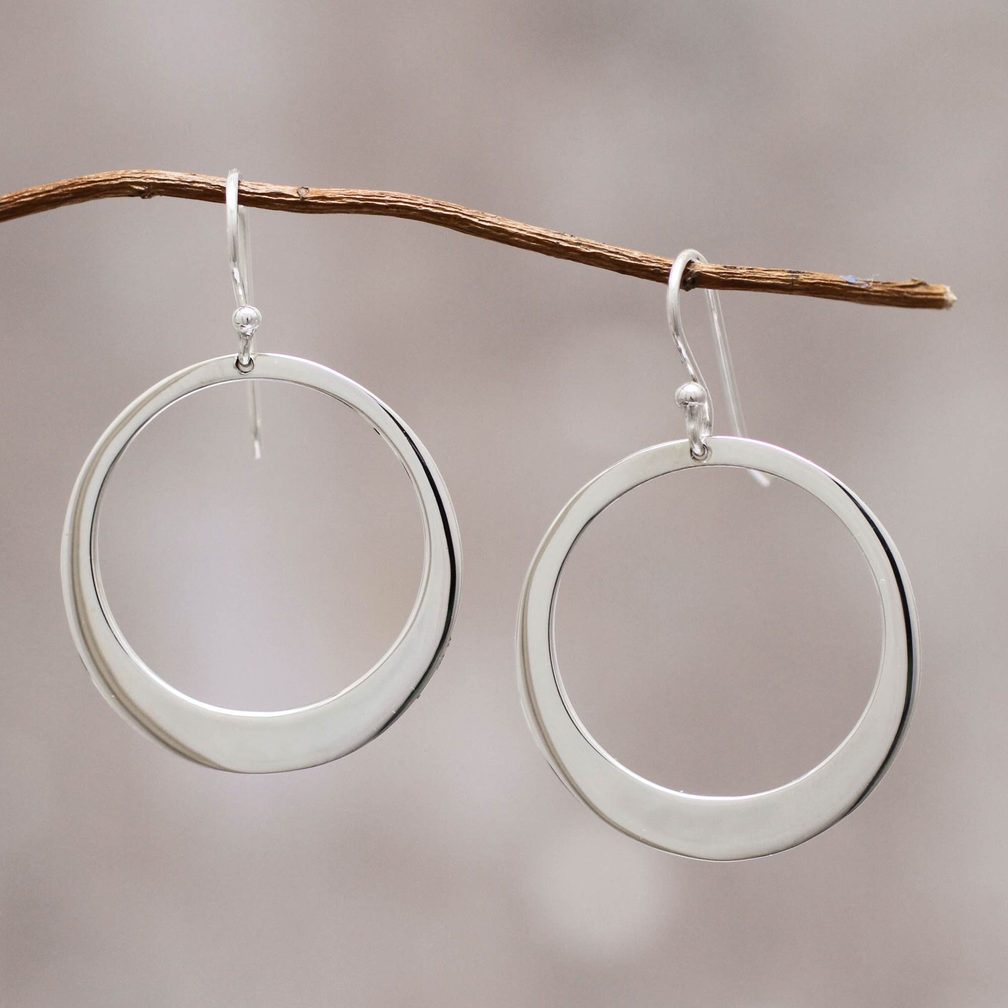 Premium Sterling Silver Moon Dangle Earrings - Minimalist Elegance