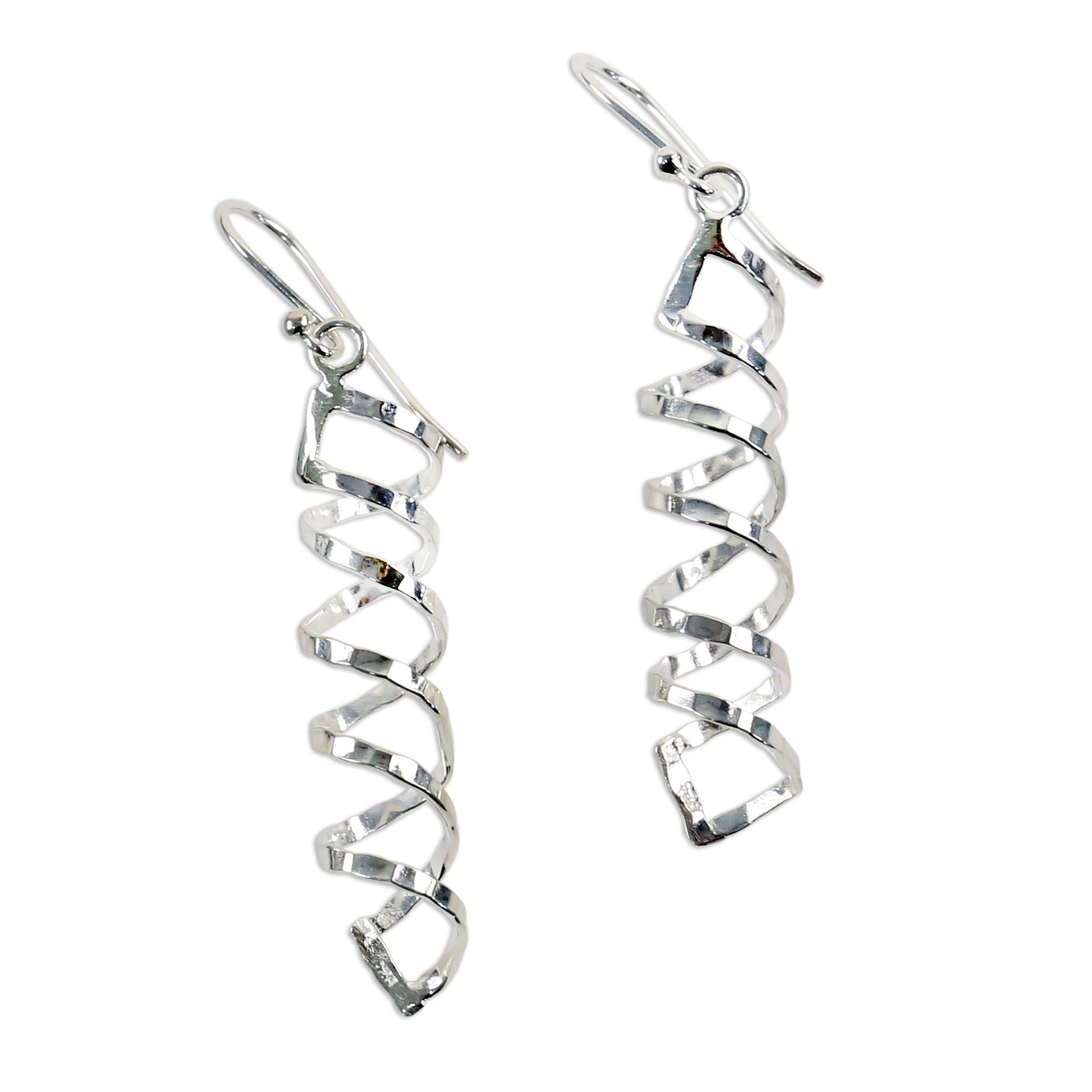 Premium Shiny Serpentine Spiral Earrings - Handcrafted 925 Sterling Silver