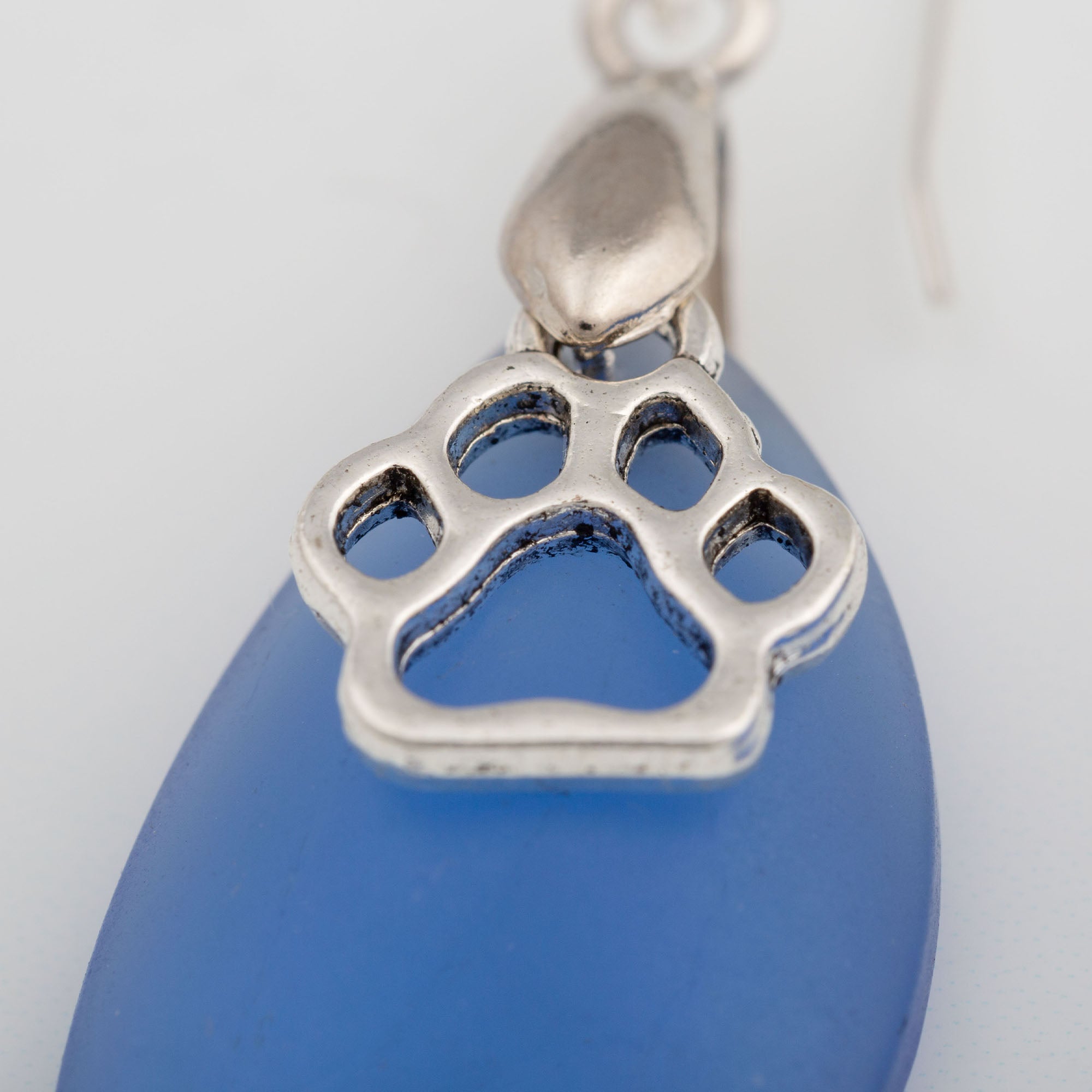 Premium Paw Print Sea Glass Earrings - Handcrafted in the U.S.A.