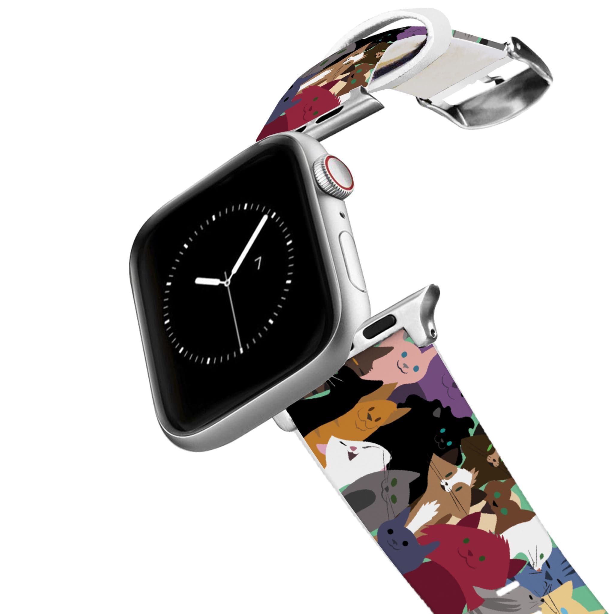 Premium Silver Cat Party Apple Watch Band - Ultimate Style Upgrade