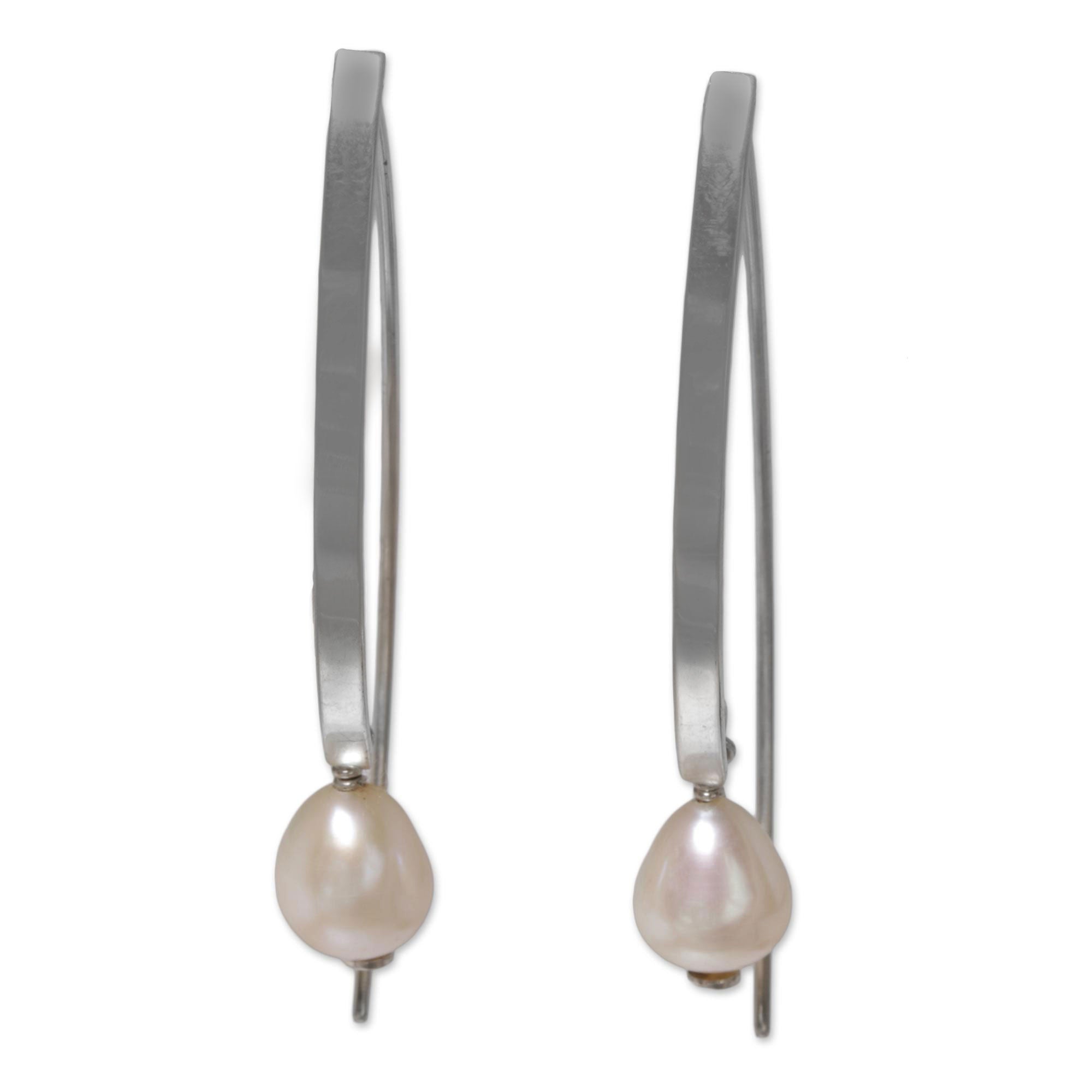 Premium Cultured Freshwater Pearl & Sterling Silver Drop Earrings