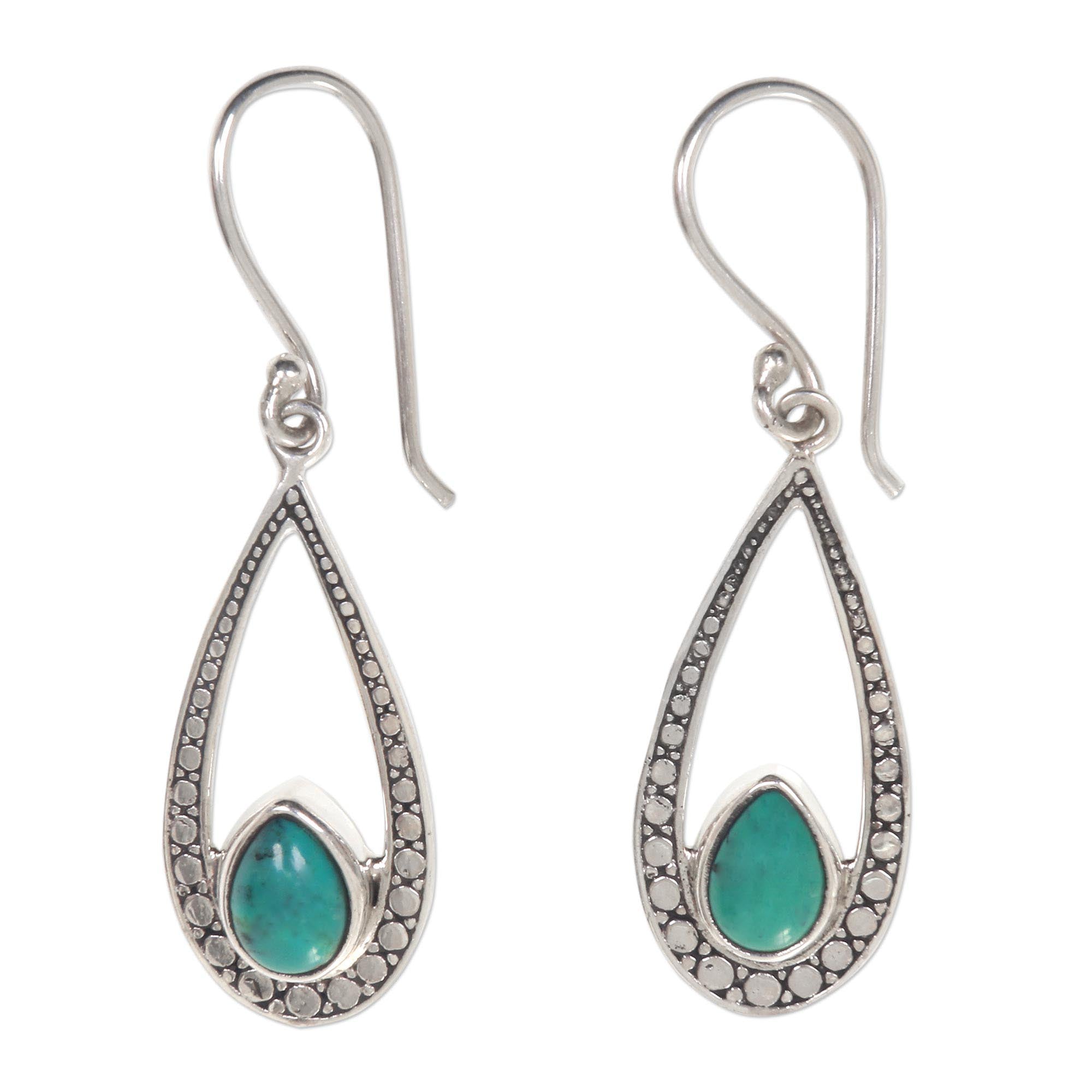 Premium Teardrop Bliss Earrings – Handcrafted Bali Sterling Silver & Magnesite