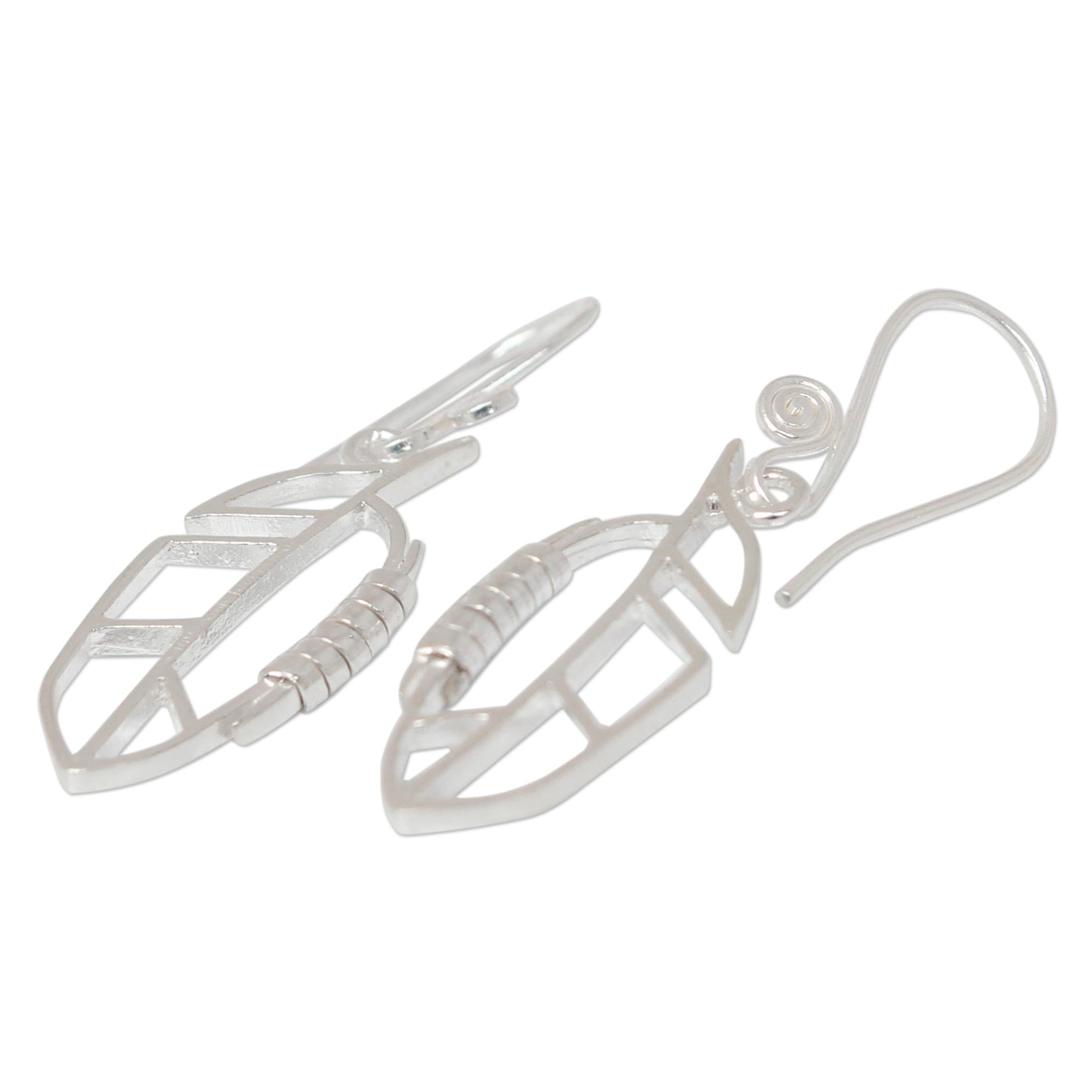 Premium Autumn Abstraction Sterling Silver Dangle Earrings