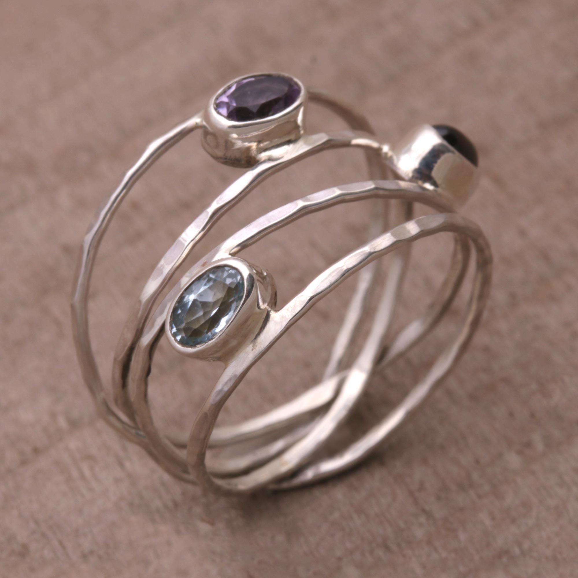 Eternal Majesty Amethyst Sterling Silver Ring - Premium Handmade Jewelry