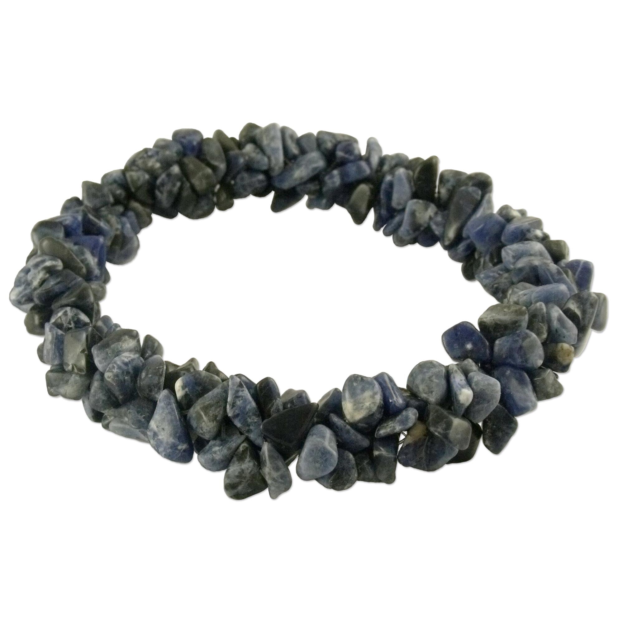 Premium Blue Muse Sodalite Stretch Bracelet - Handcrafted in India