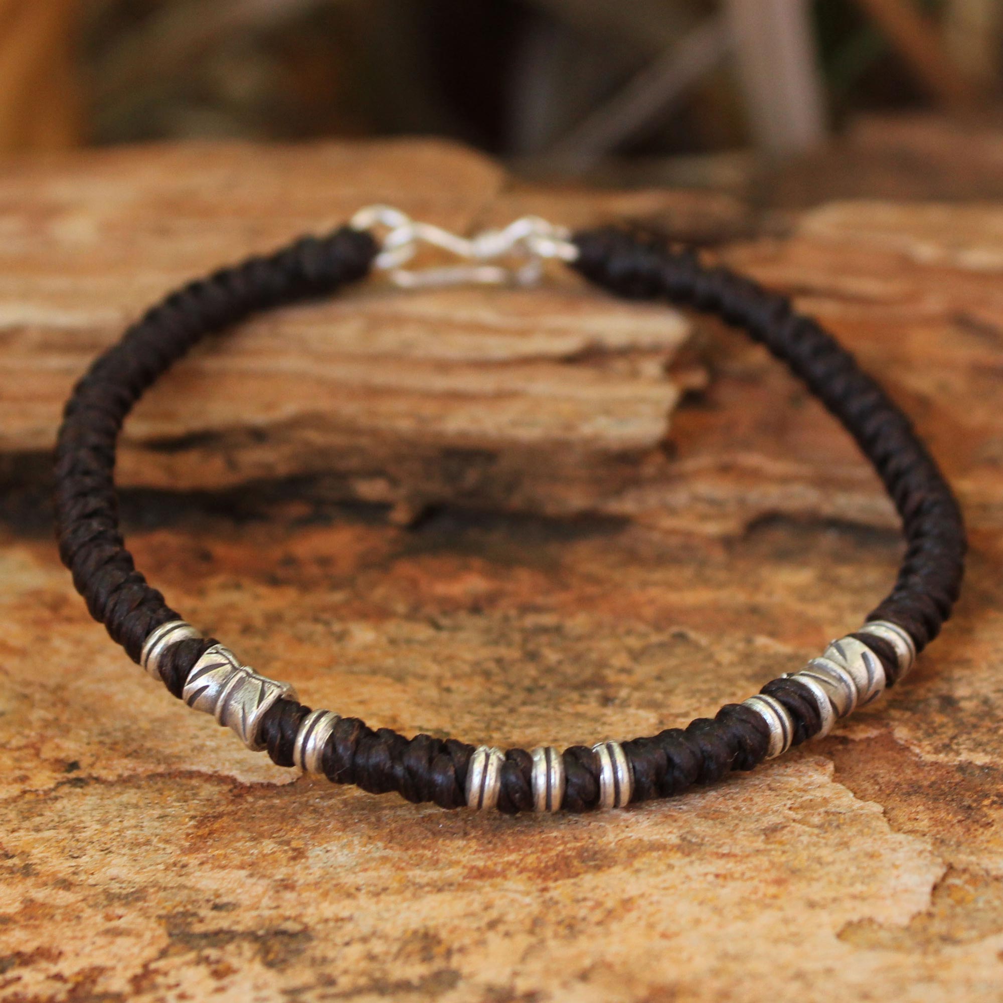 Premium Handmade Silver Braided Bracelet – Authentic Karen Hill Tribe Craftsmanship