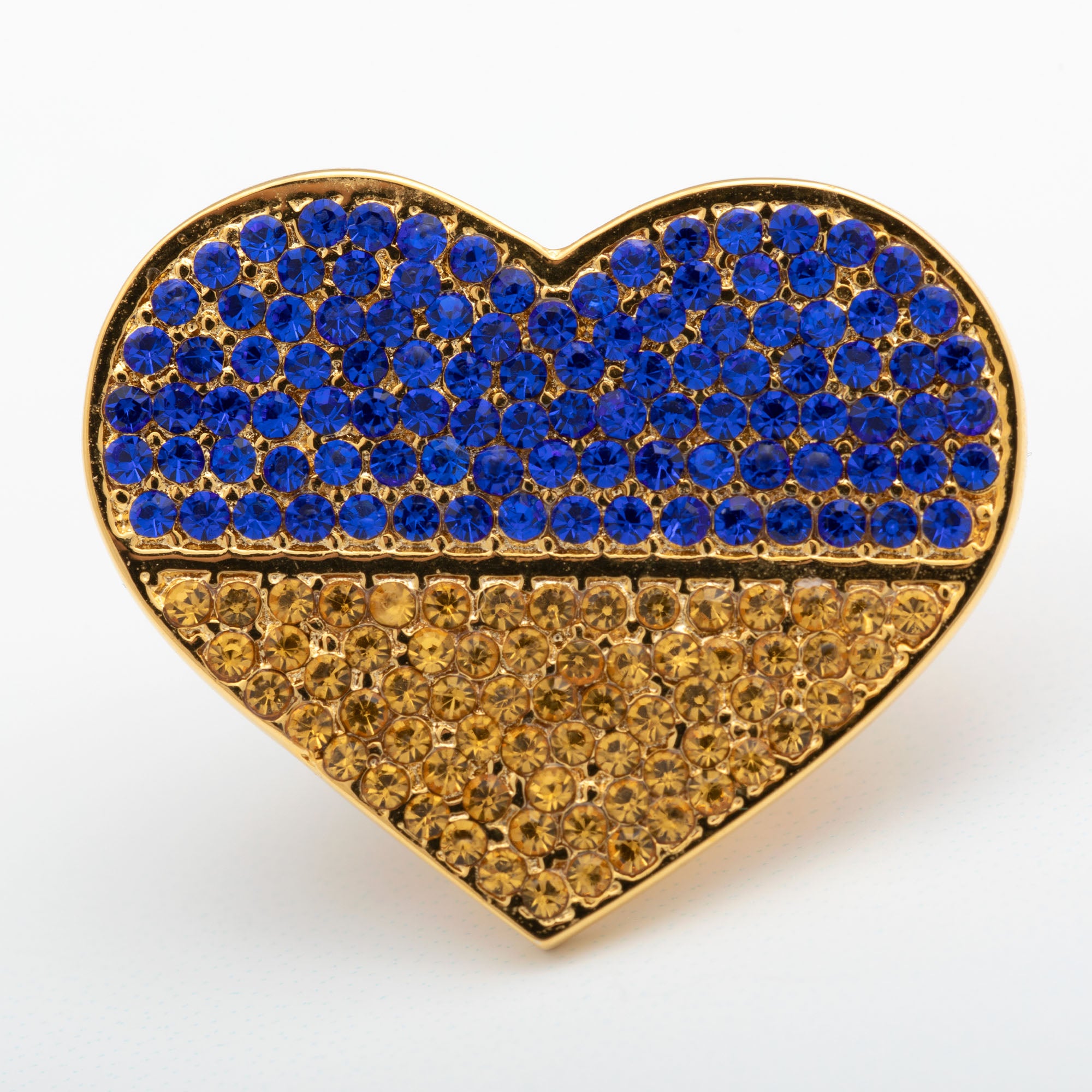 Premium Solidarity Heart Pin - Stand With Ukraine