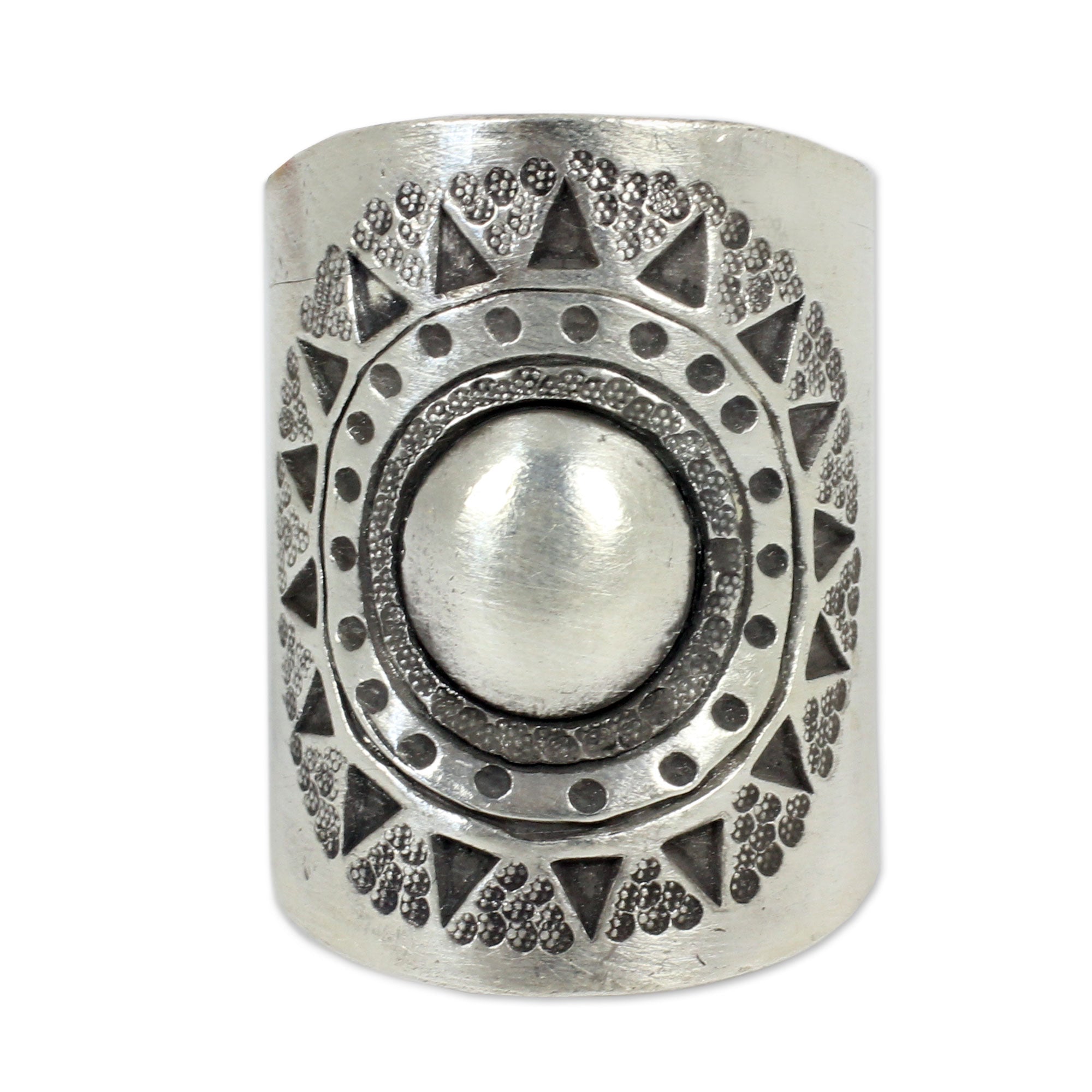 Premium Hill Tribe Sun Wrap Ring - Handcrafted Sterling Silver