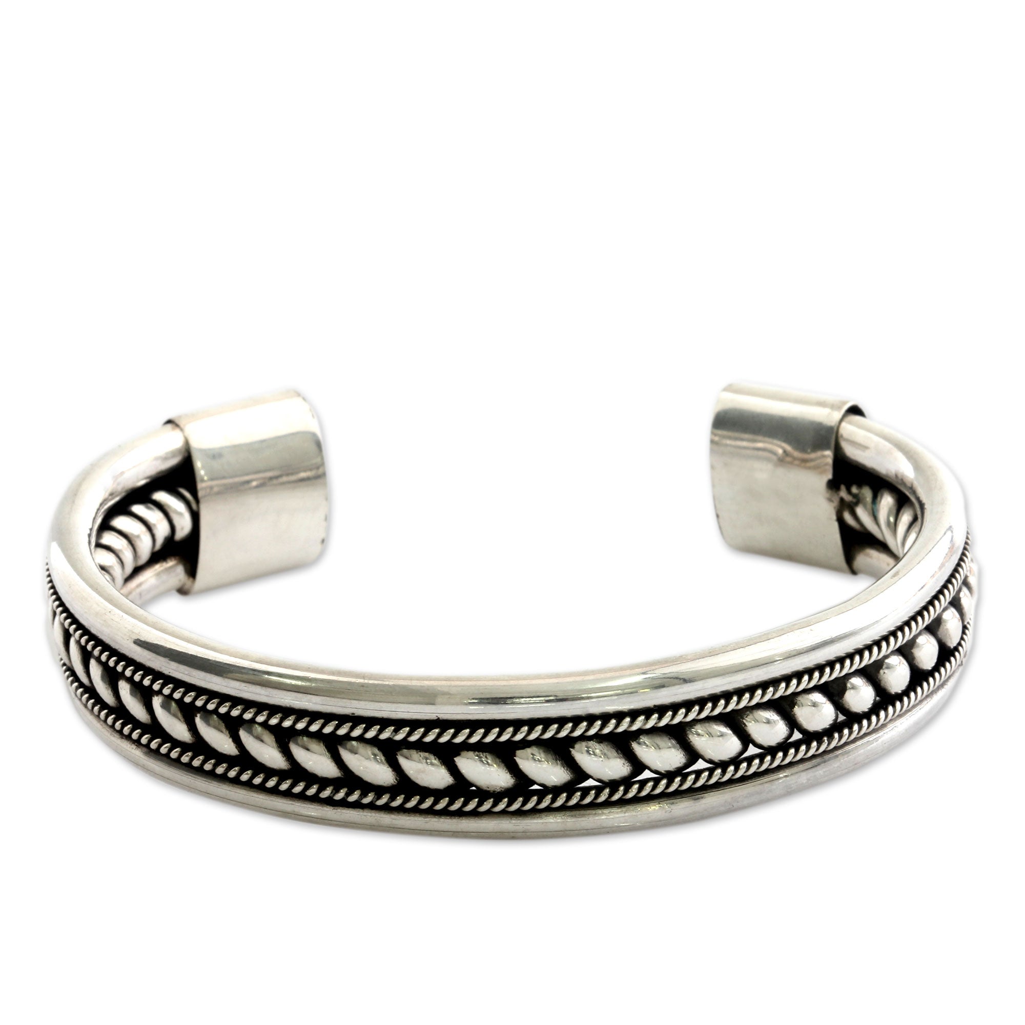 Premium Celuk Modern Sterling Silver Cuff Bracelet - Handcrafted in Bali