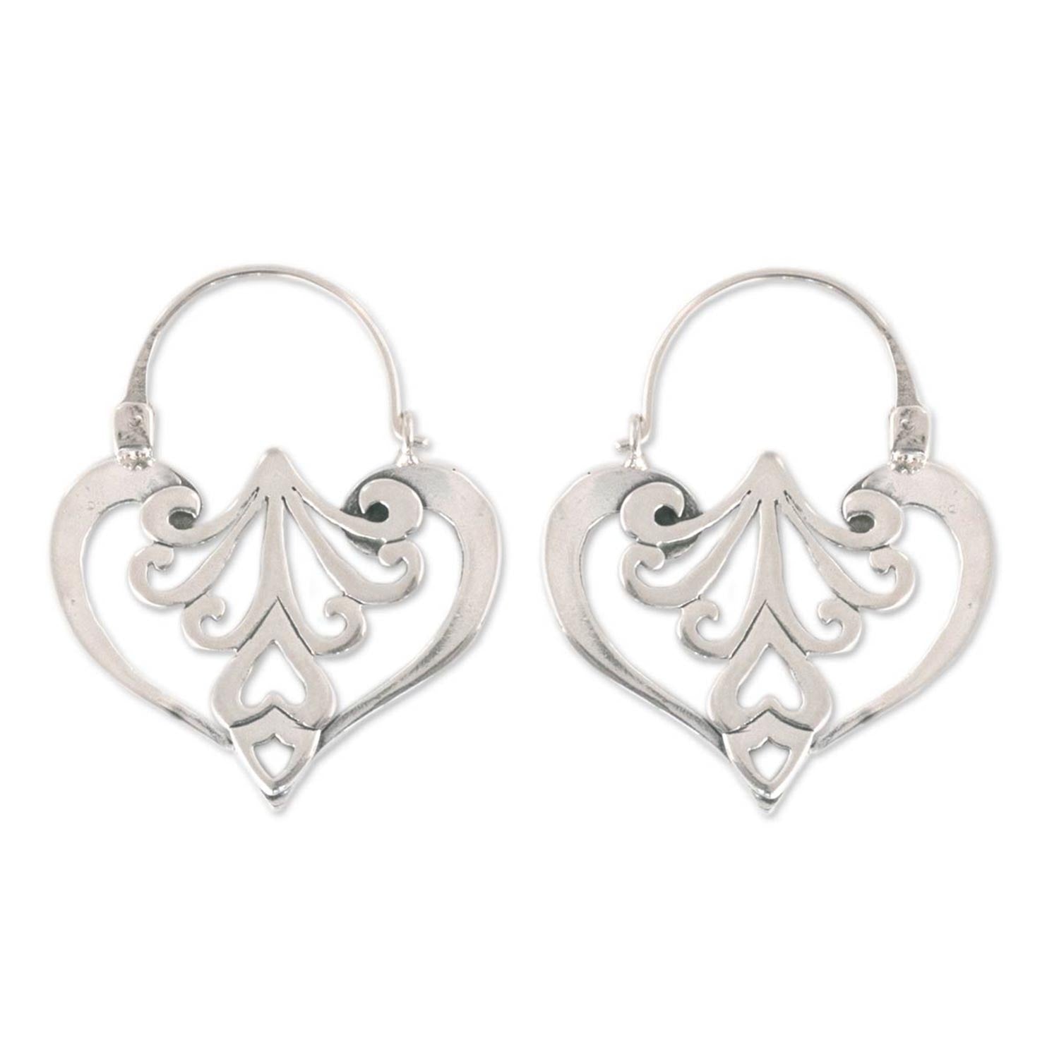 Premium Taxco Romance Sterling Silver Hoop Earrings