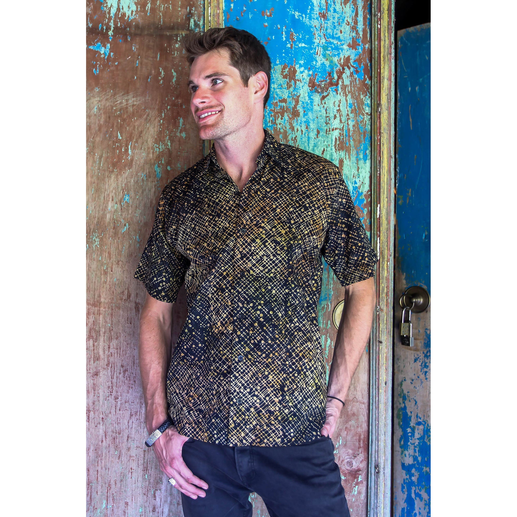 Premium Night Starfield Batik Shirt for Men