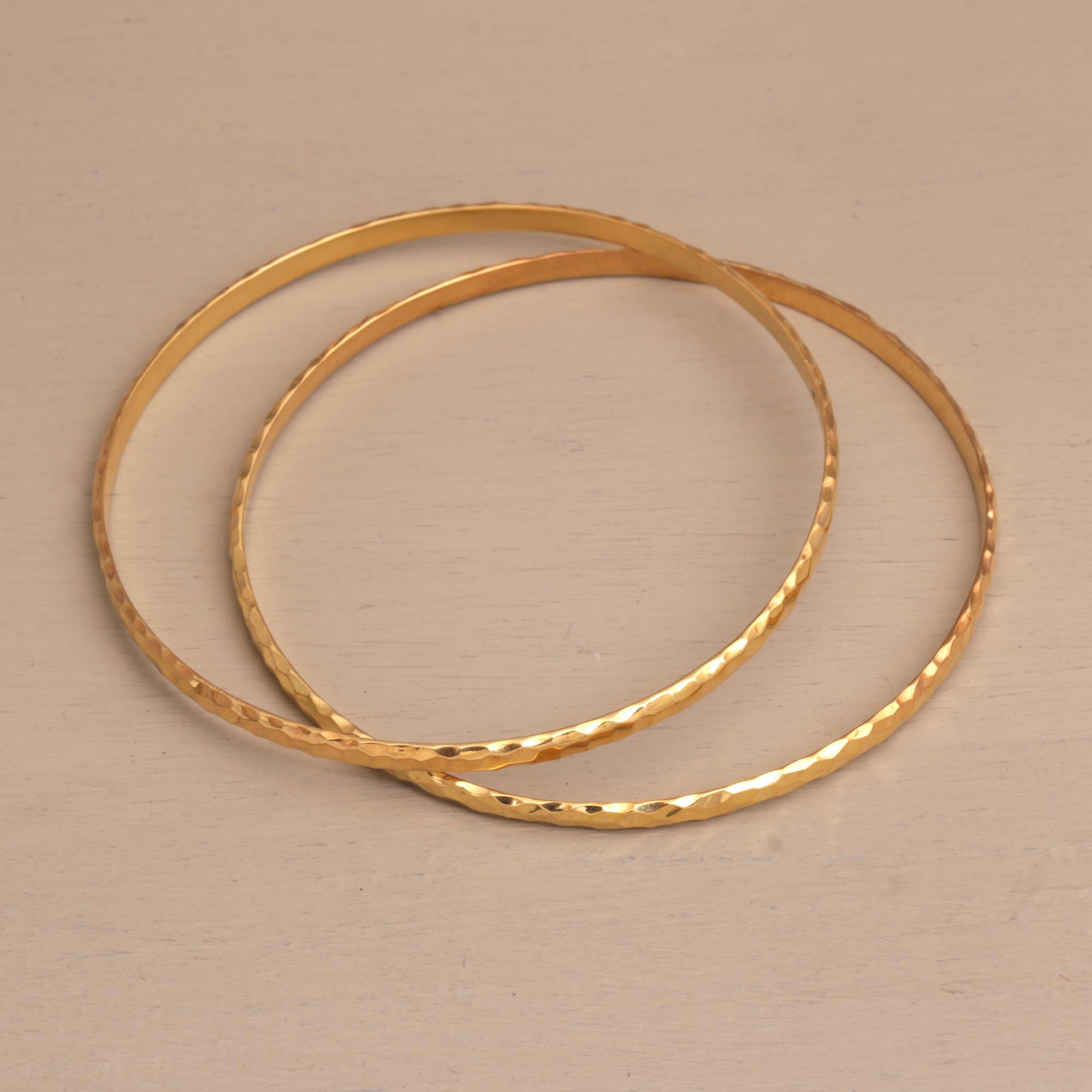 Premium Slim Radiant Shine 18K Gold Plated Half Hoop Bracelets - Handcrafted in Bali