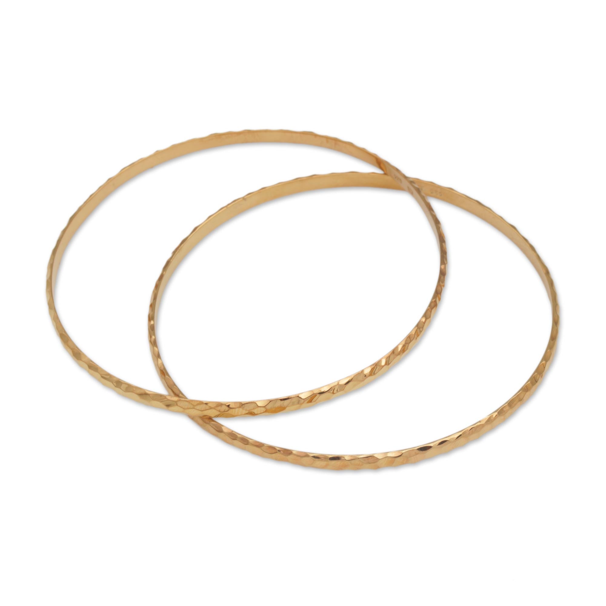 Premium Slim Radiant Shine 18K Gold Plated Half Hoop Bracelets - Handcrafted in Bali