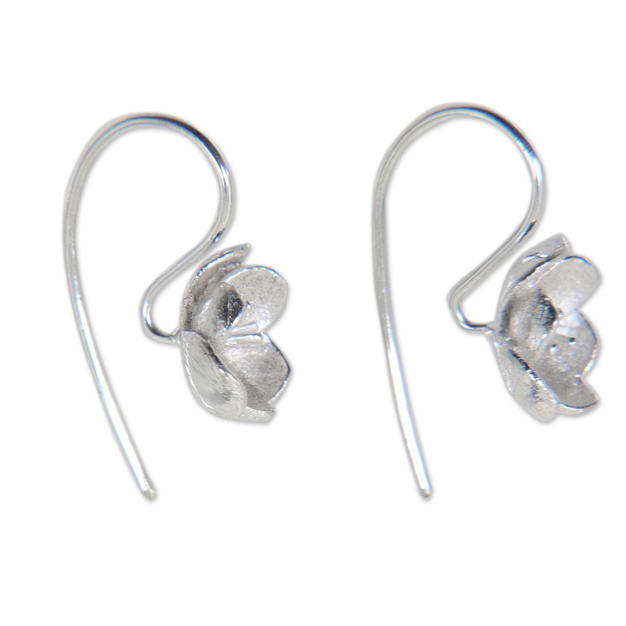 Premium Petite Camellia Earrings - Handcrafted Silver Blossoms