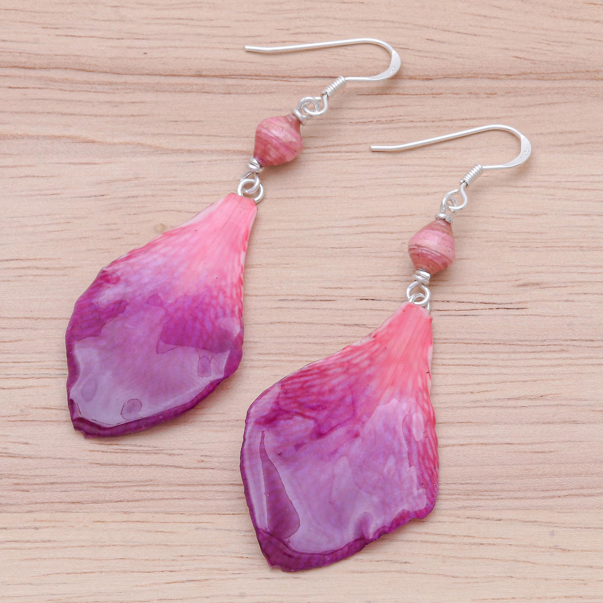 Premium Forever Fuchsia Orchid Petal Earrings - Handcrafted Elegance