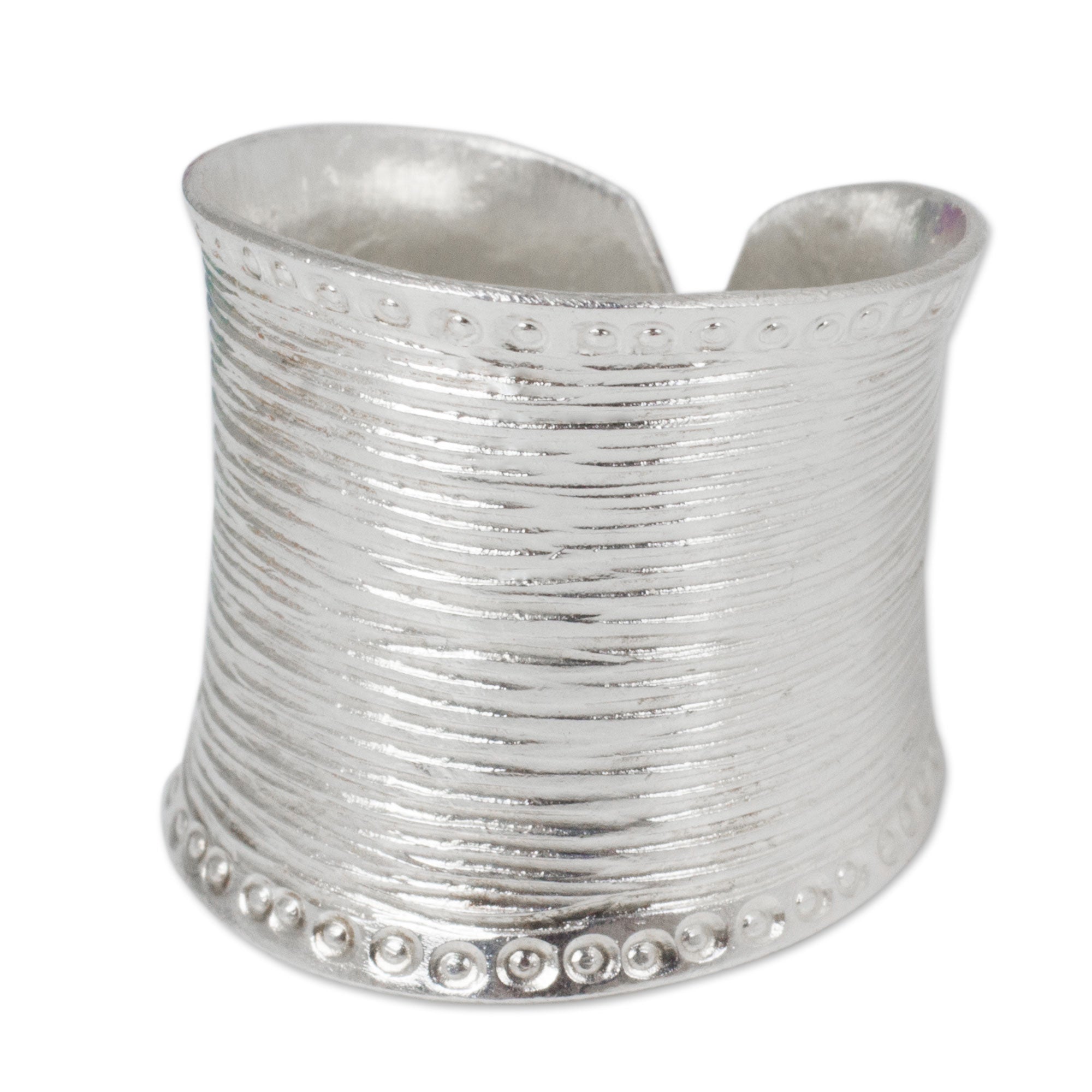 Premium Hill Tribe Sterling Silver Wide Wrap Ring - Handcrafted in Thailand