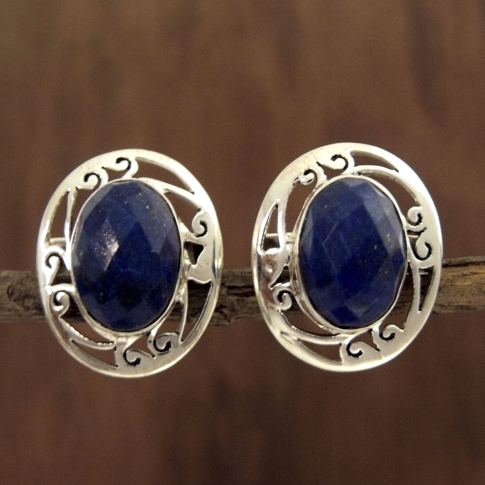 Premium Lapis Lazuli Earrings - Handcrafted Sterling Silver Elegance