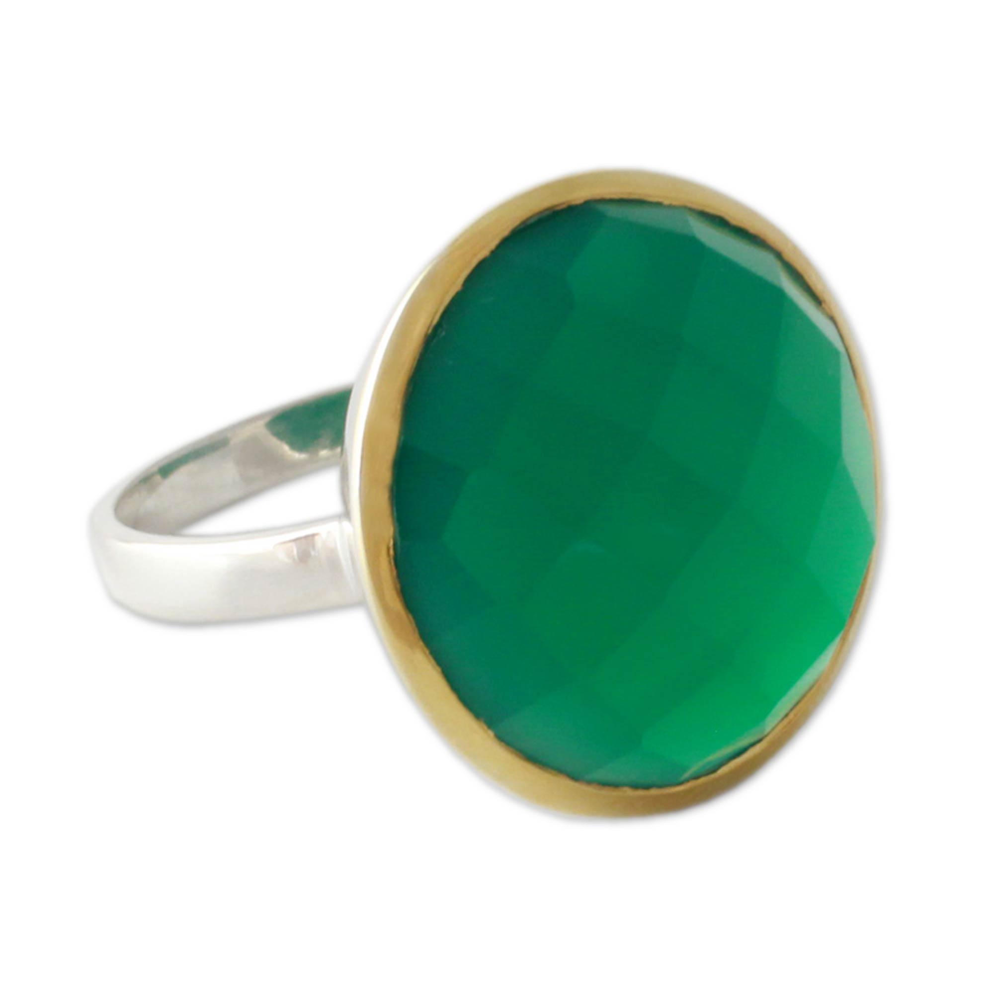 Premium Verdant Allure Onyx Cocktail Ring