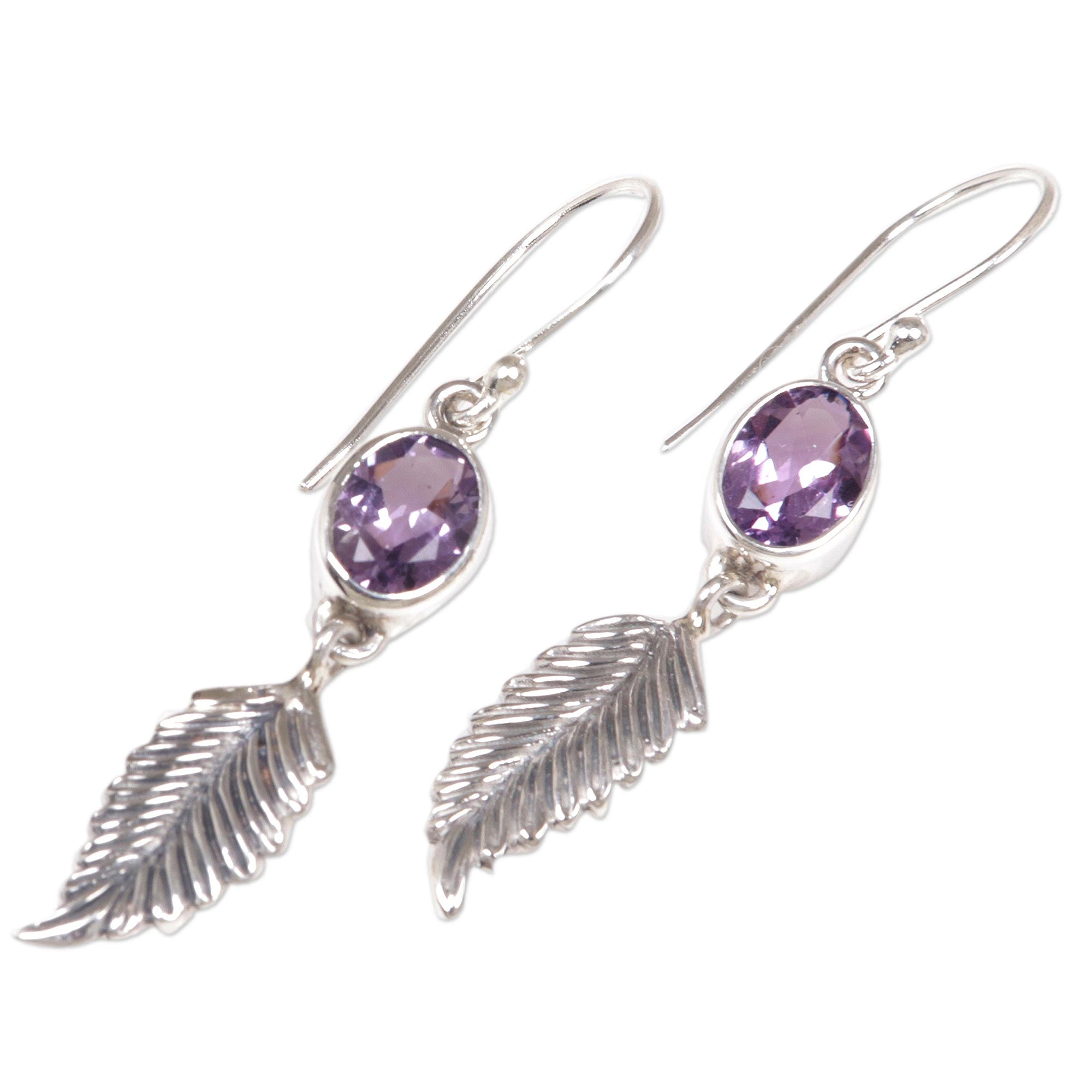 Premium Handcrafted Amethyst Dangle Earrings in Sterling Silver