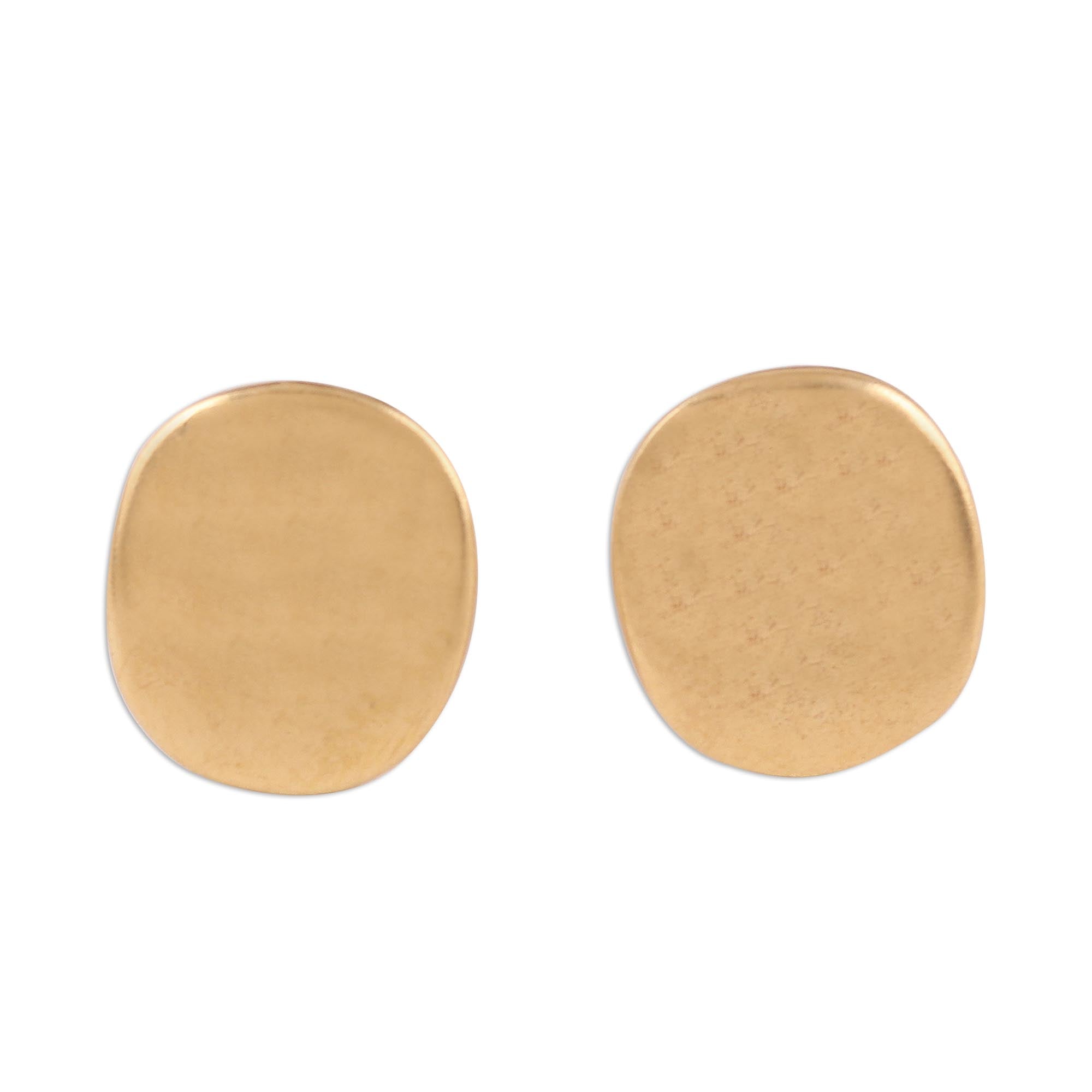 Premium 22k Gold Plated Sterling Silver Stud Earrings - Handcrafted Elegance