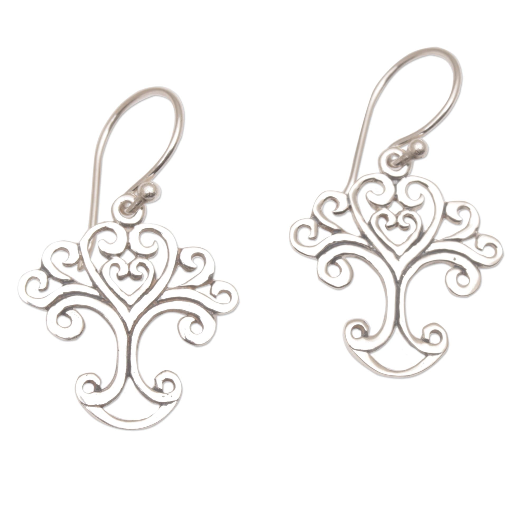 Premium Handmade Sterling Silver Tree Earrings - Modern Rustic Design